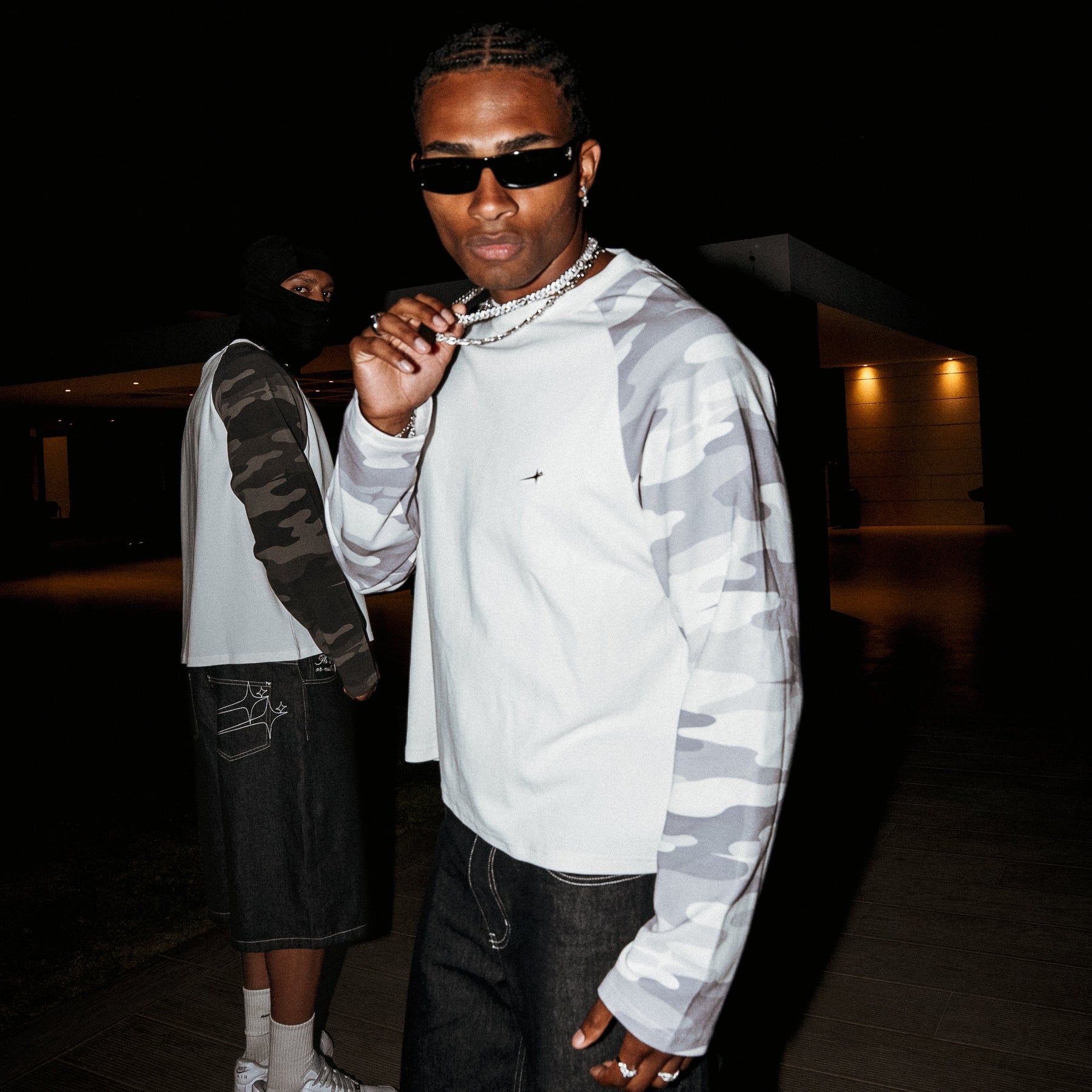Camo waffle long sleeve - Gris
