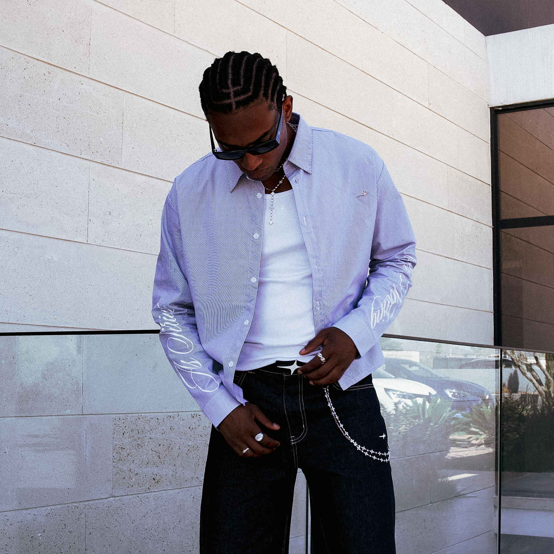 Striped long sleeve Shirt - Bleu & Blanc