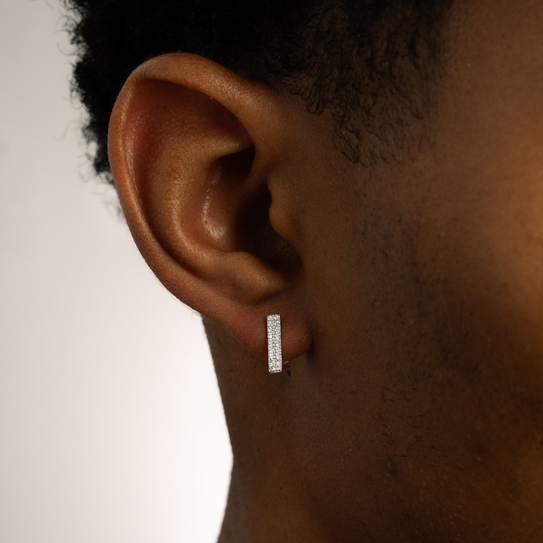 Iced square earrings argentées