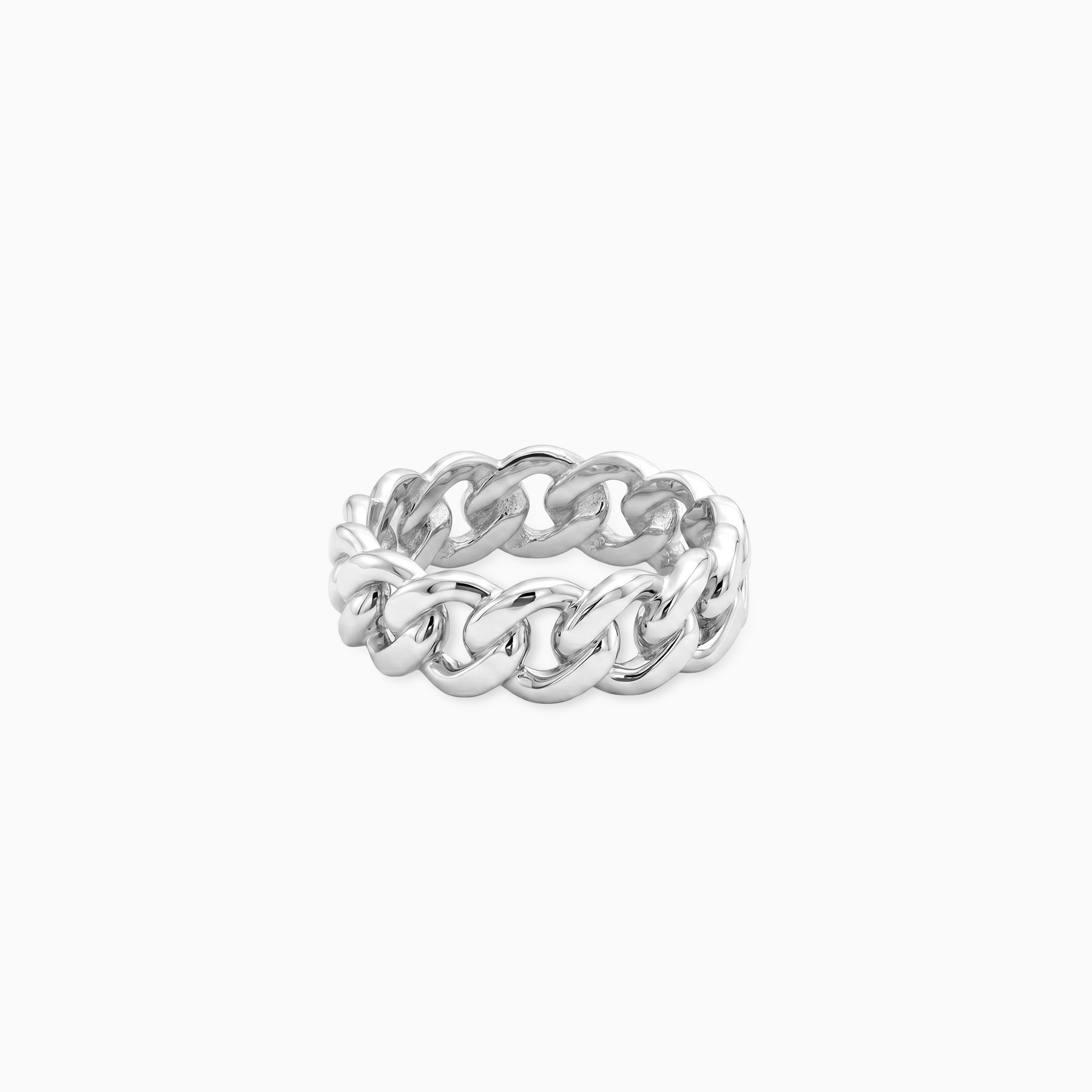 Bague Cuban link 8mm argentée
