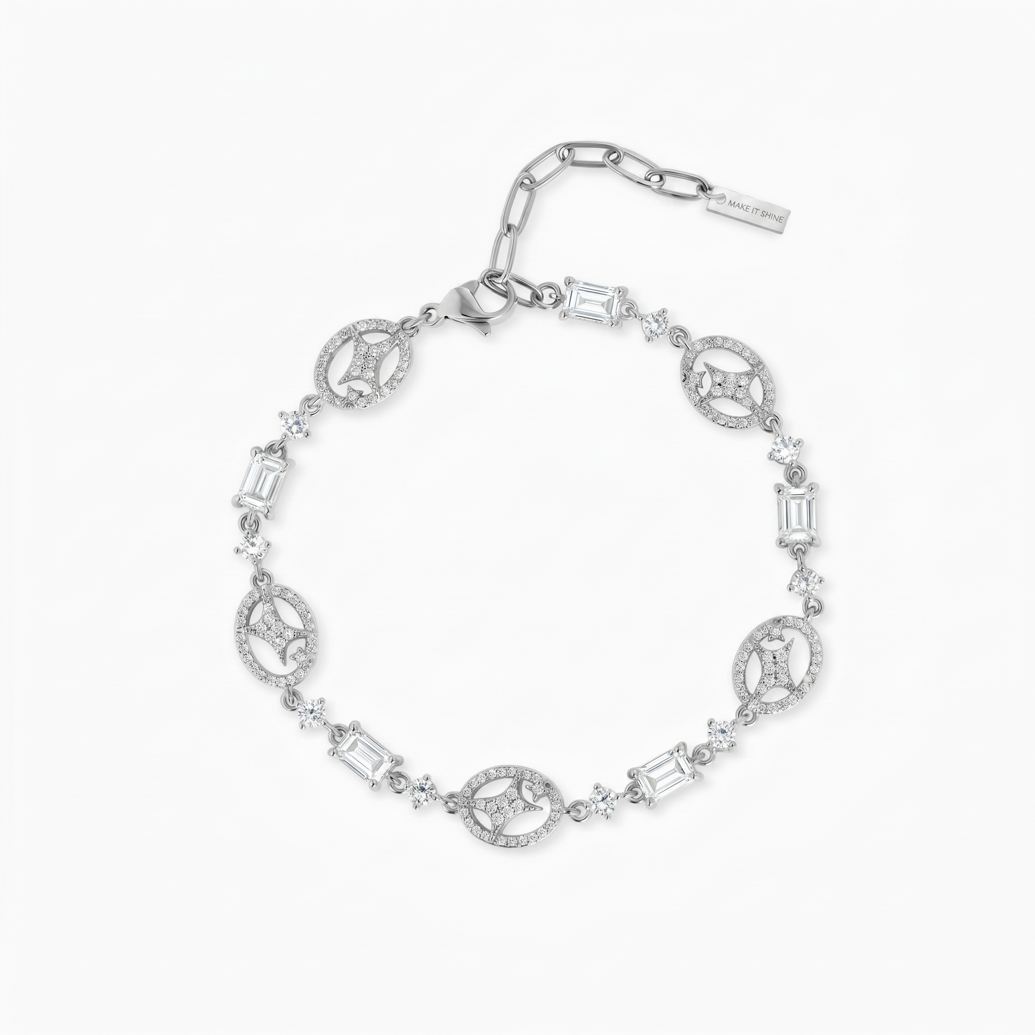 Bracelet Iced signature argenté