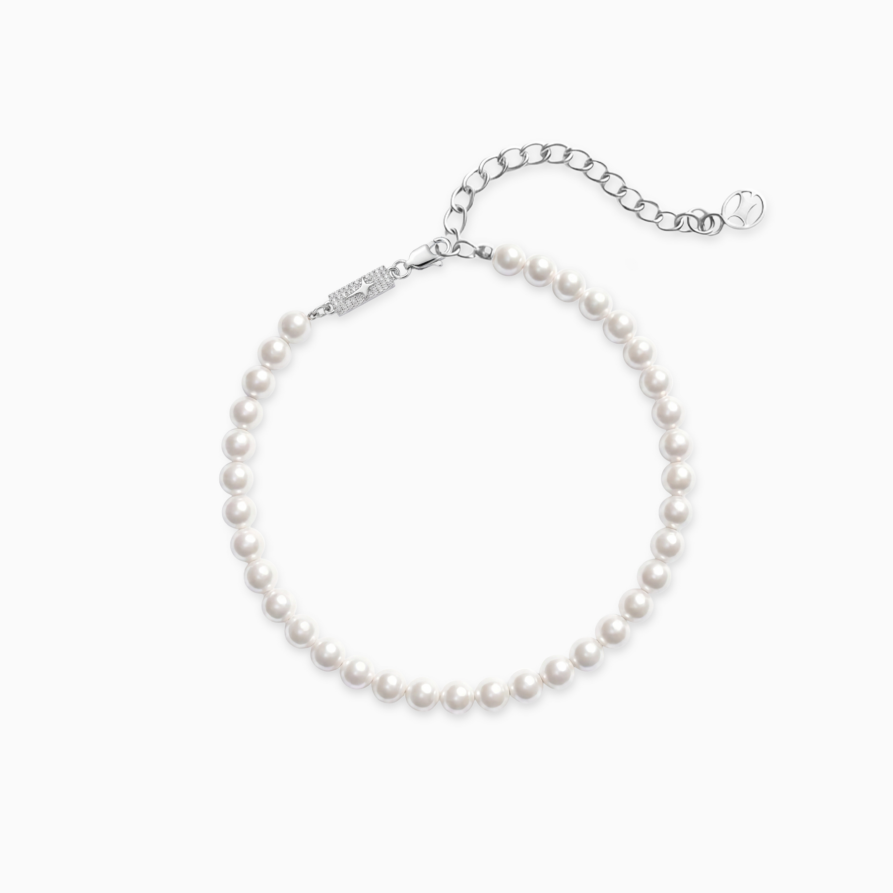 Bracelet perlé 4 mm argenté
