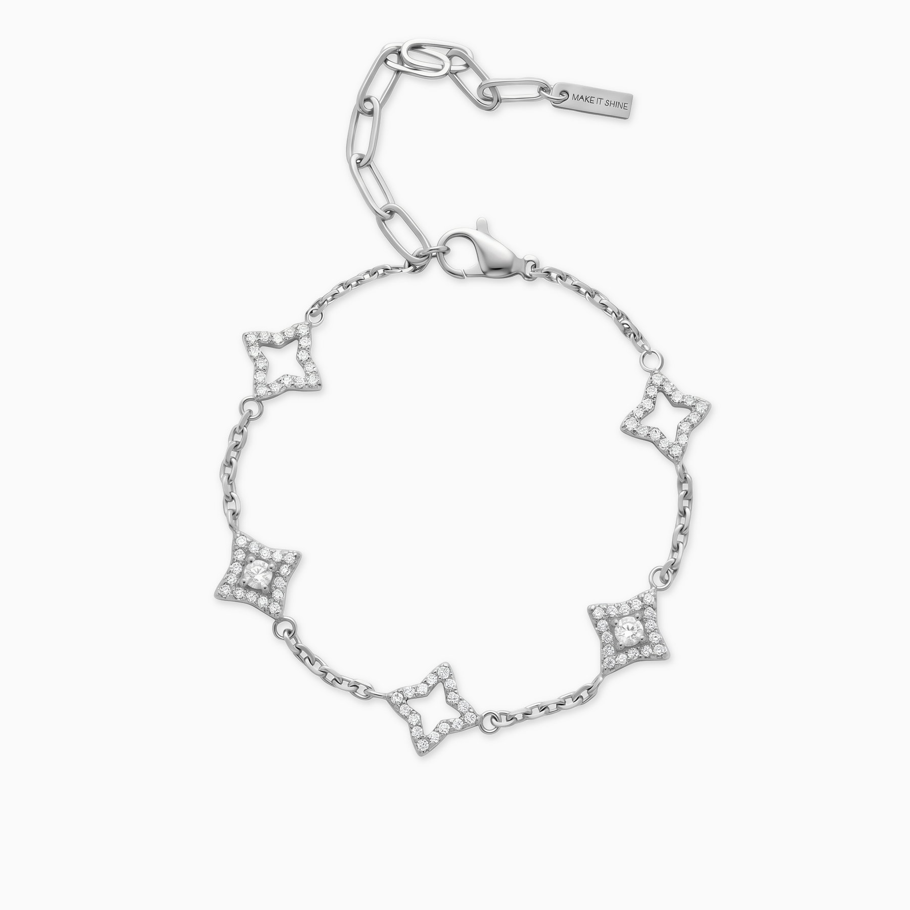 Bracelet Mixed Star & Flower Argenté