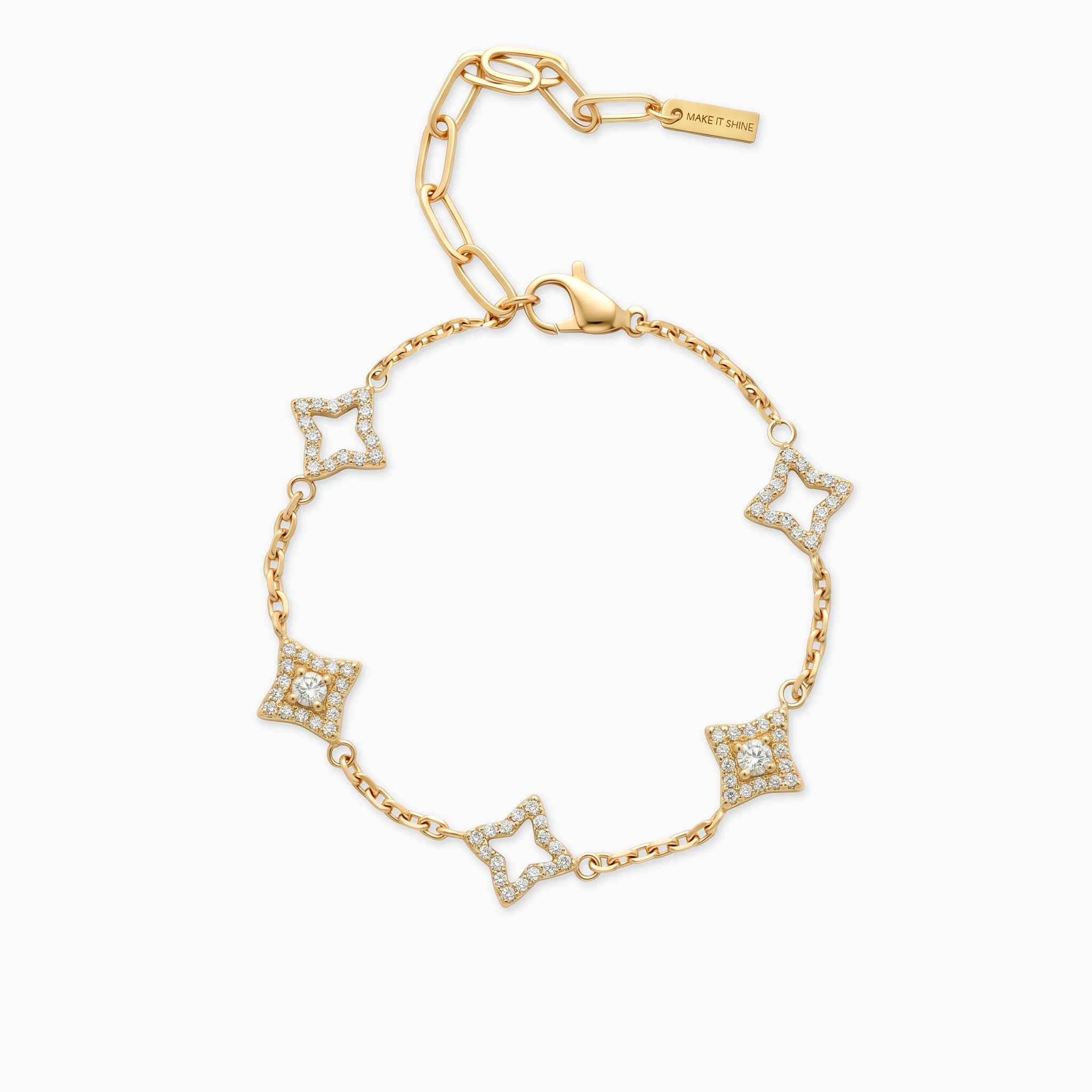 Bracelet Mixed Star & Flower Doré