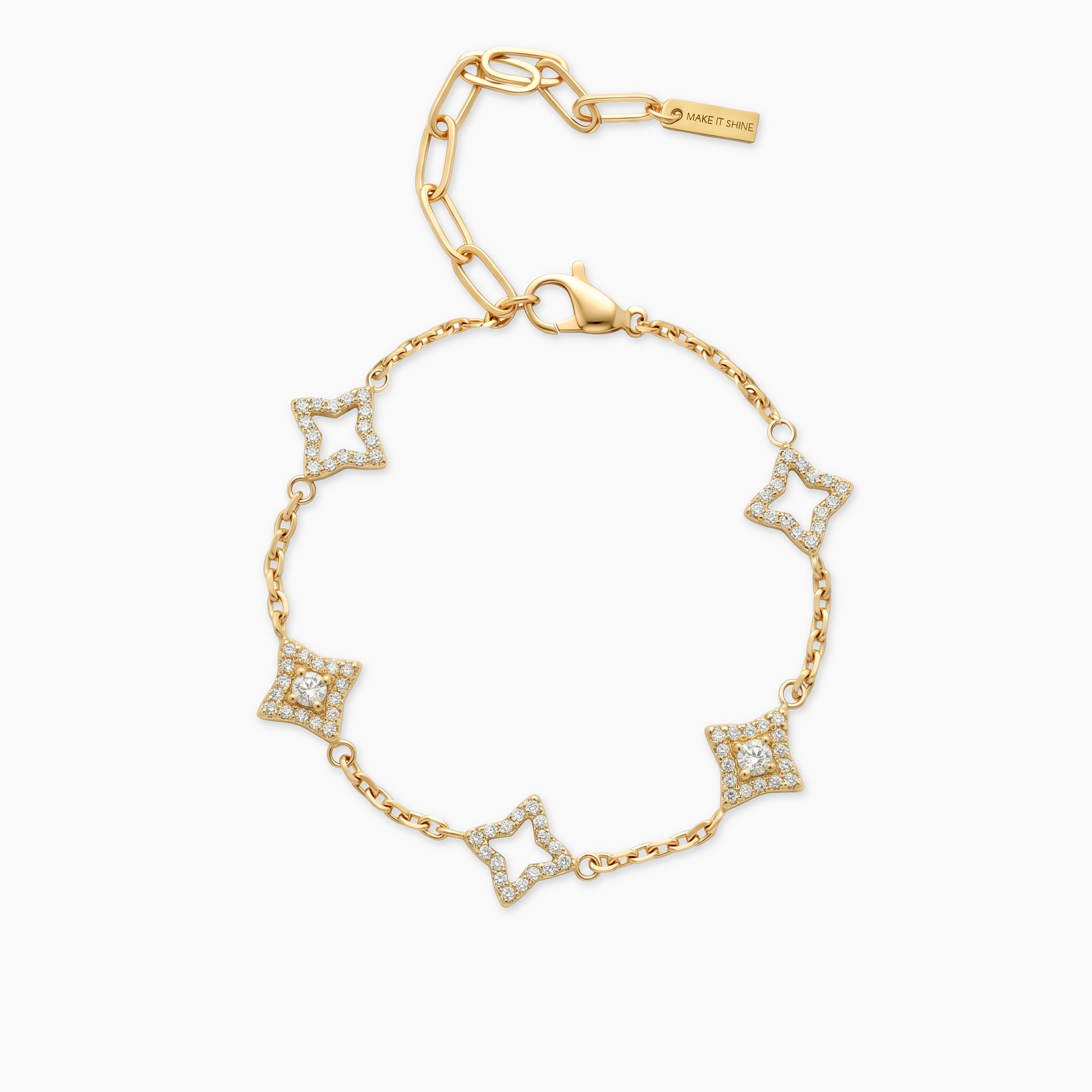 Bracelet Mixed Star & Flower Doré