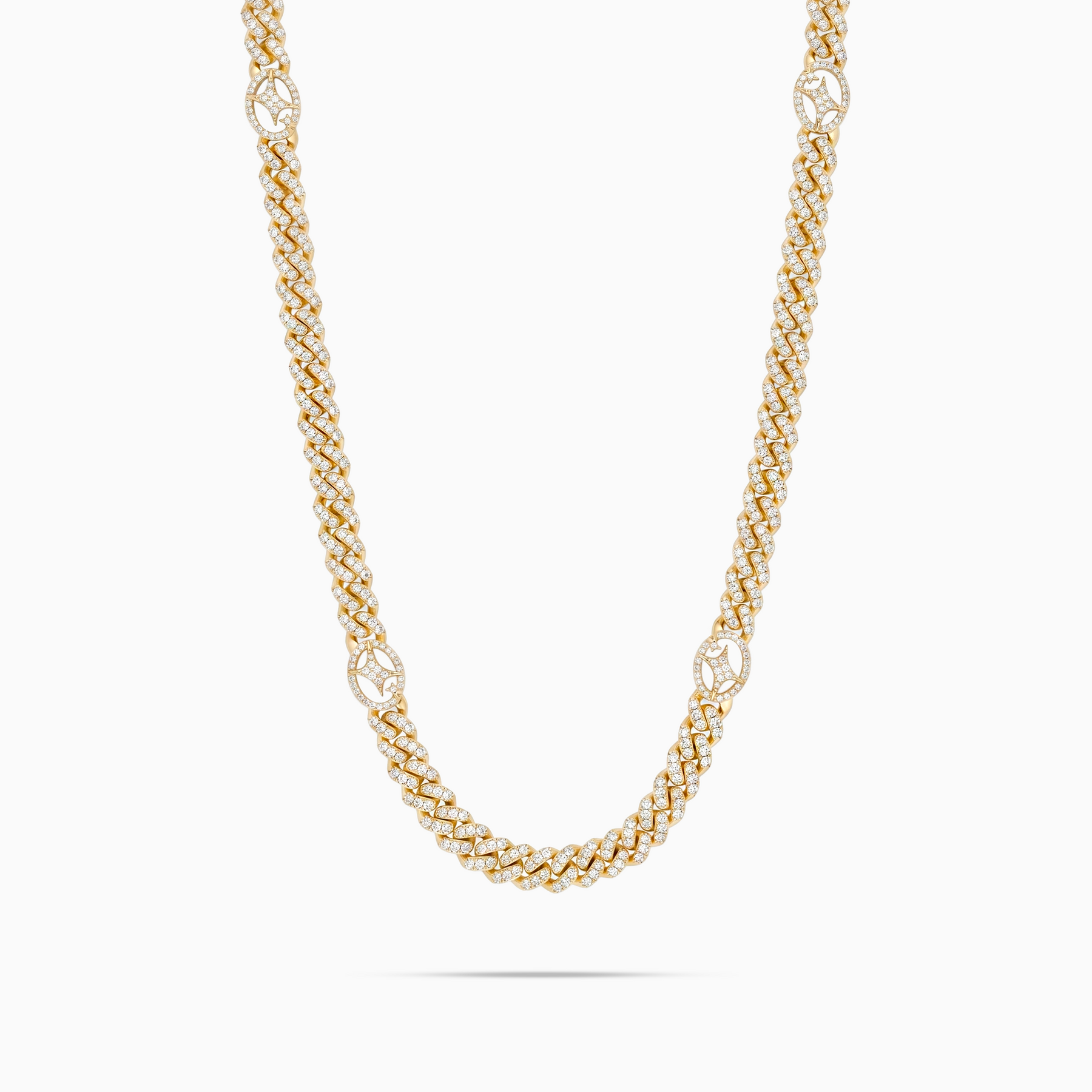 Chaîne Iced Cuban link Signature 5 mm Dorée