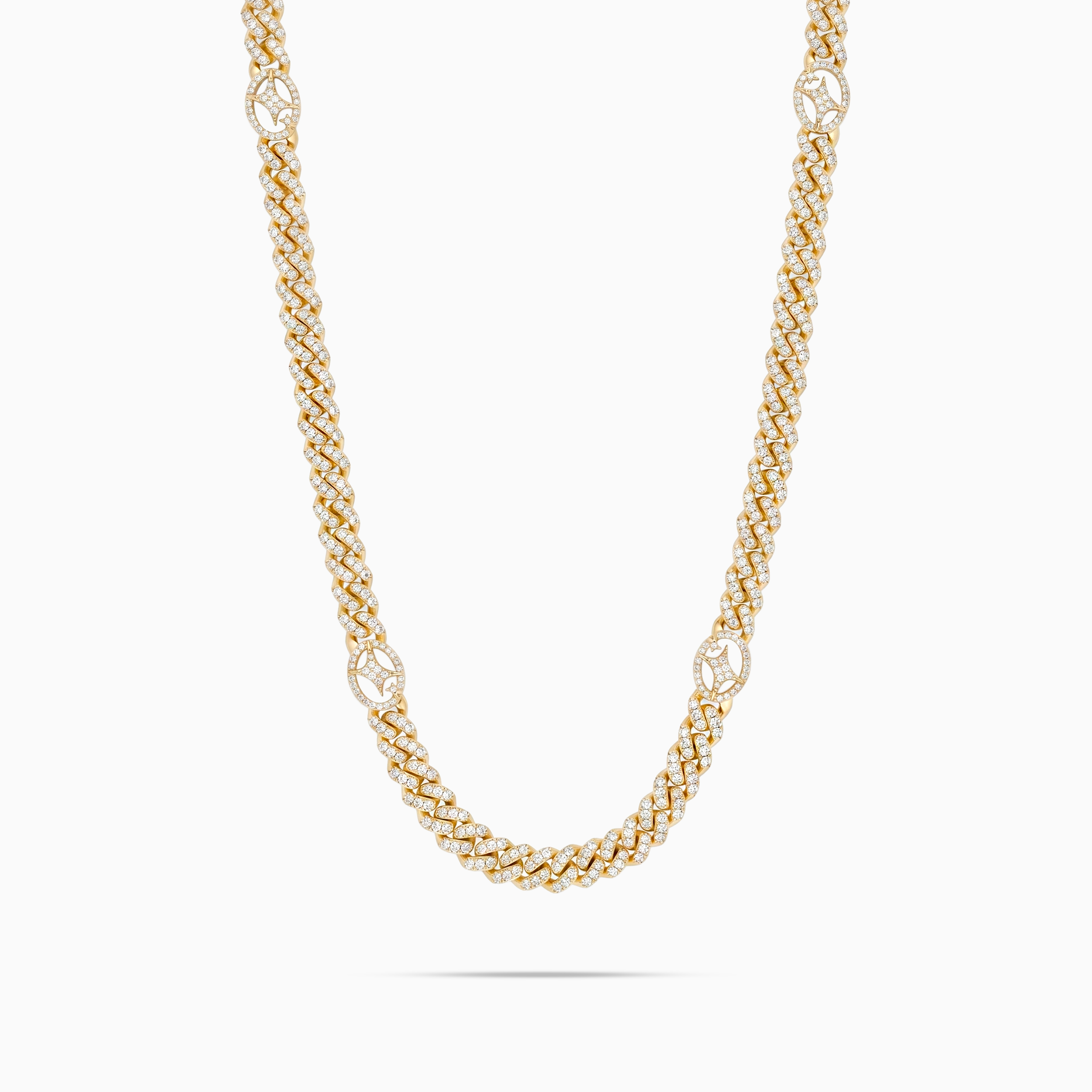 Chaîne Iced Cuban link Signature 5 mm Dorée