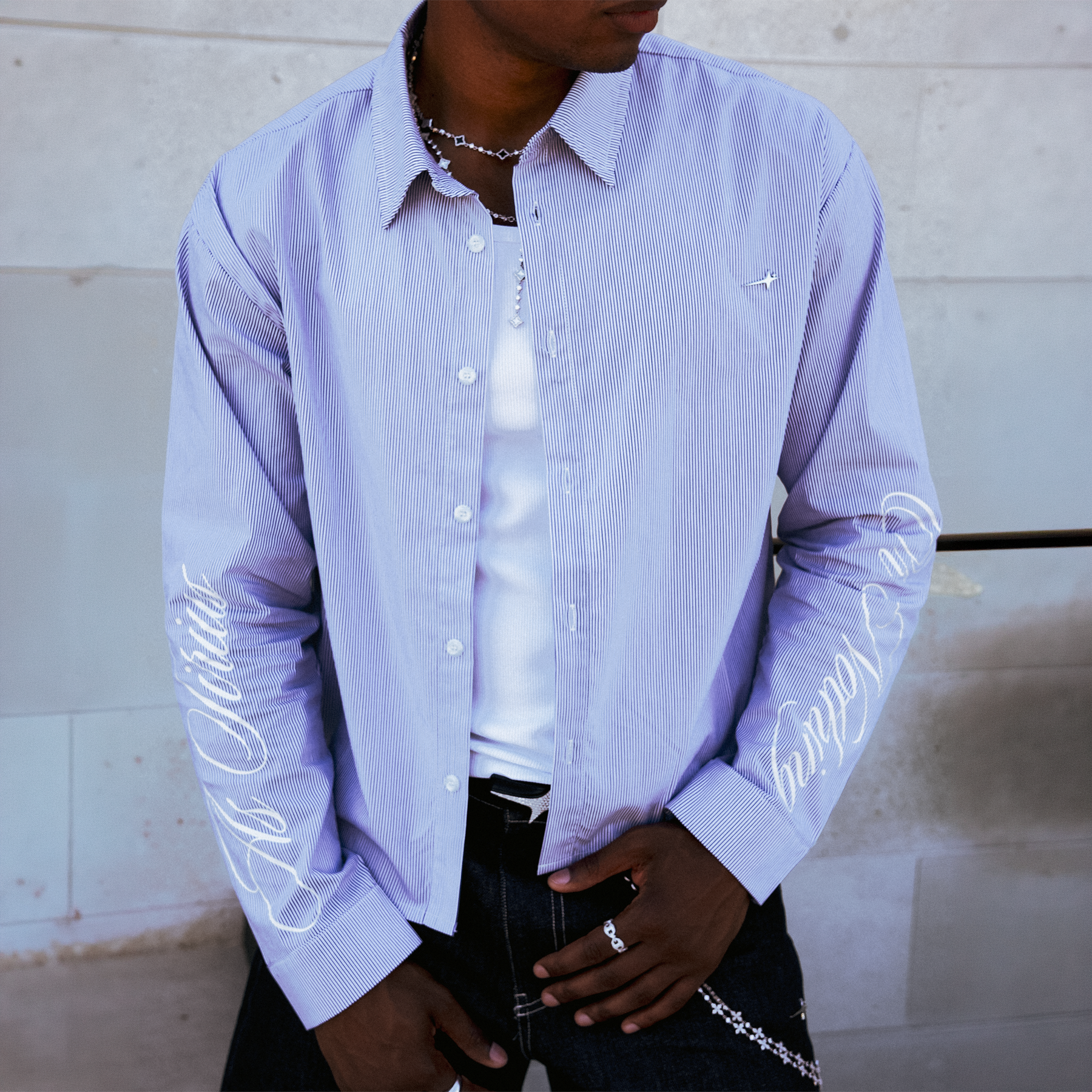 Striped long sleeve Shirt - Bleu & Blanc