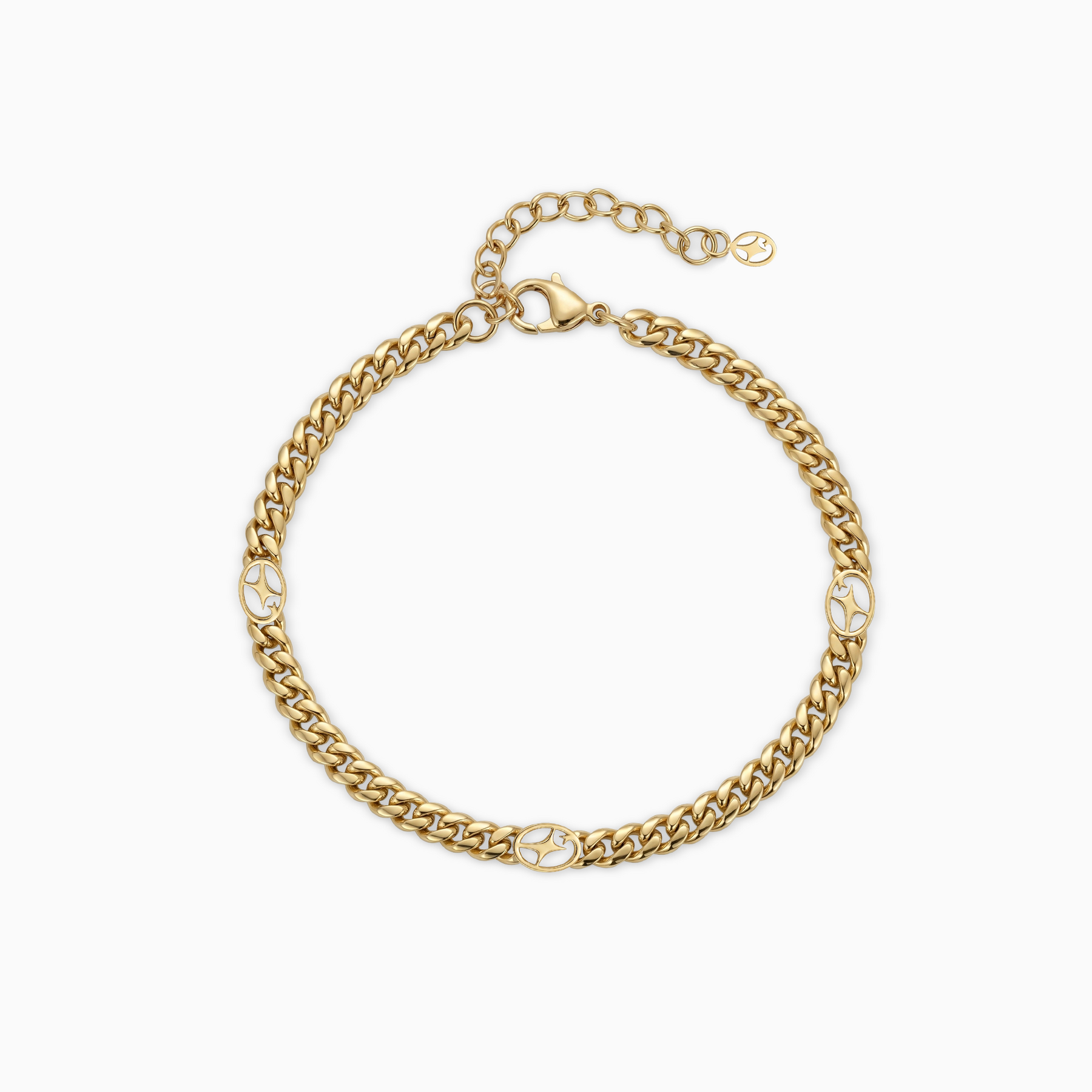 Bracelet Cuban link 4 mm Signature Doré