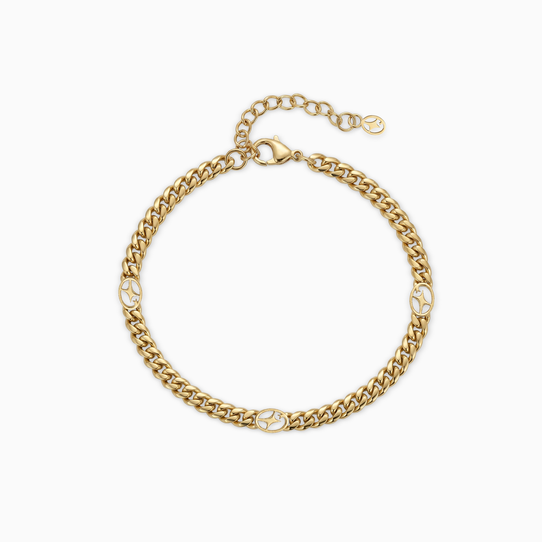 Bracelet Cuban link 4 mm Signature Doré