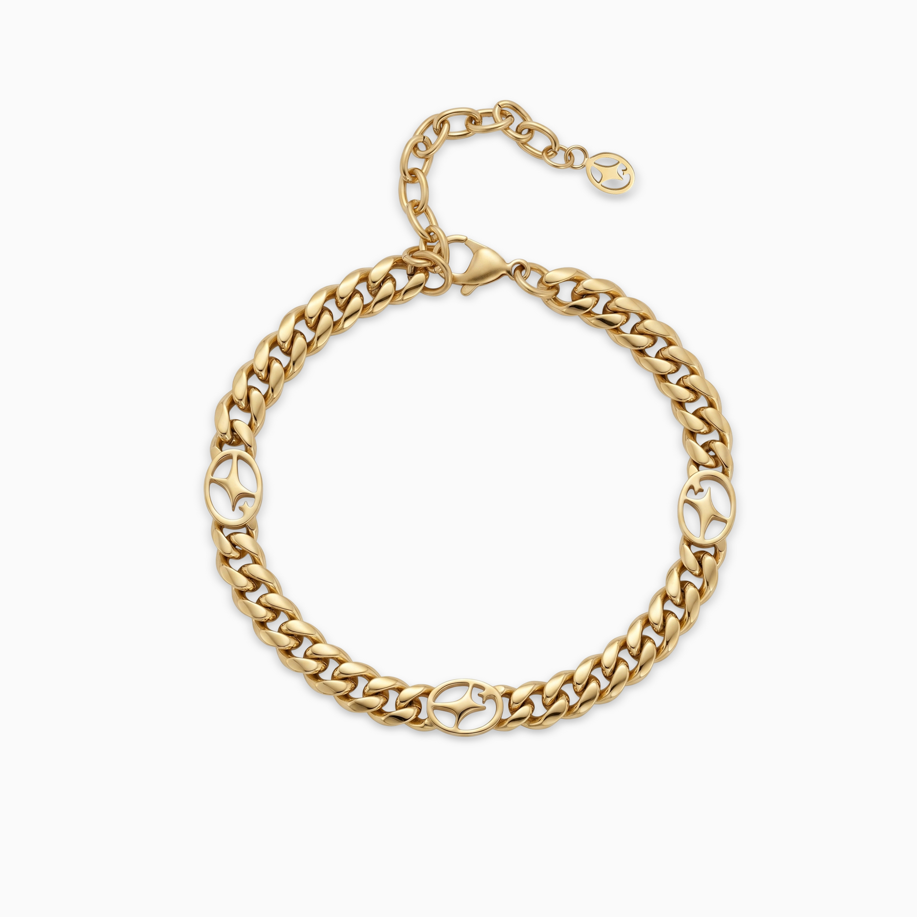 Bracelet Cuban link 6 mm Signature Doré