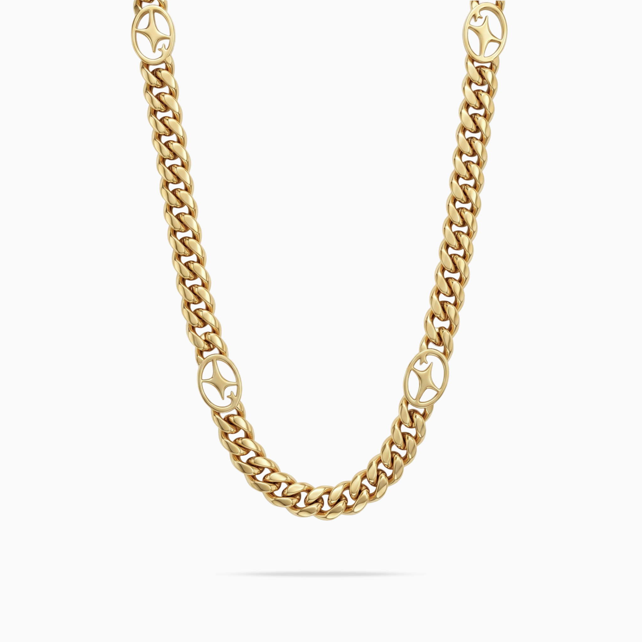 Chaîne Cuban link 8 mm Signature Dorée