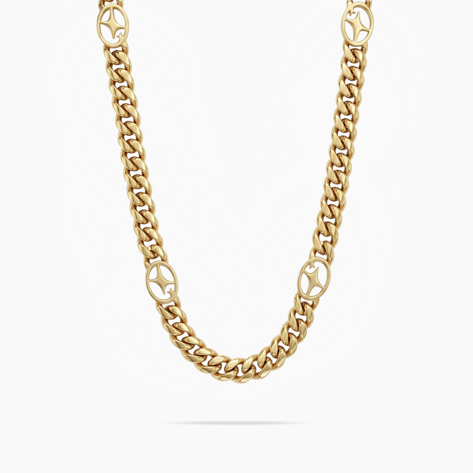 Chaîne Cuban link 8 mm Signature Dorée