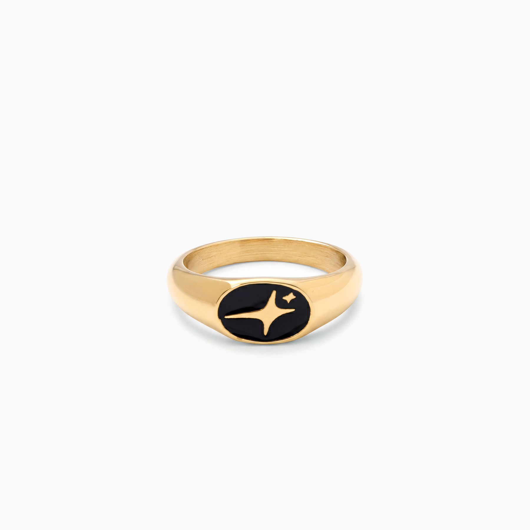 Signature Oval signet ring dorée