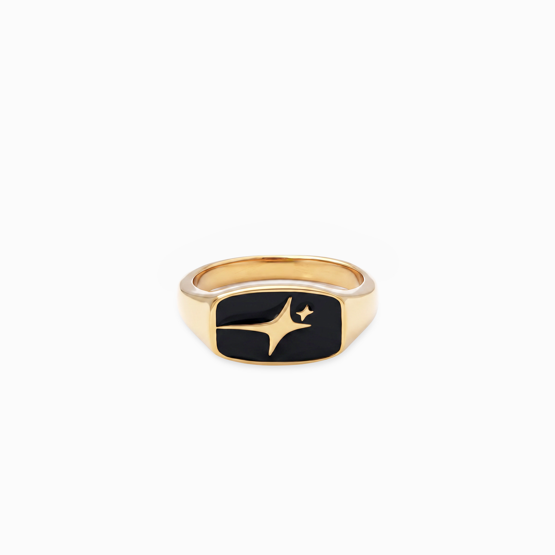 Signature Rectangle signet ring dorée