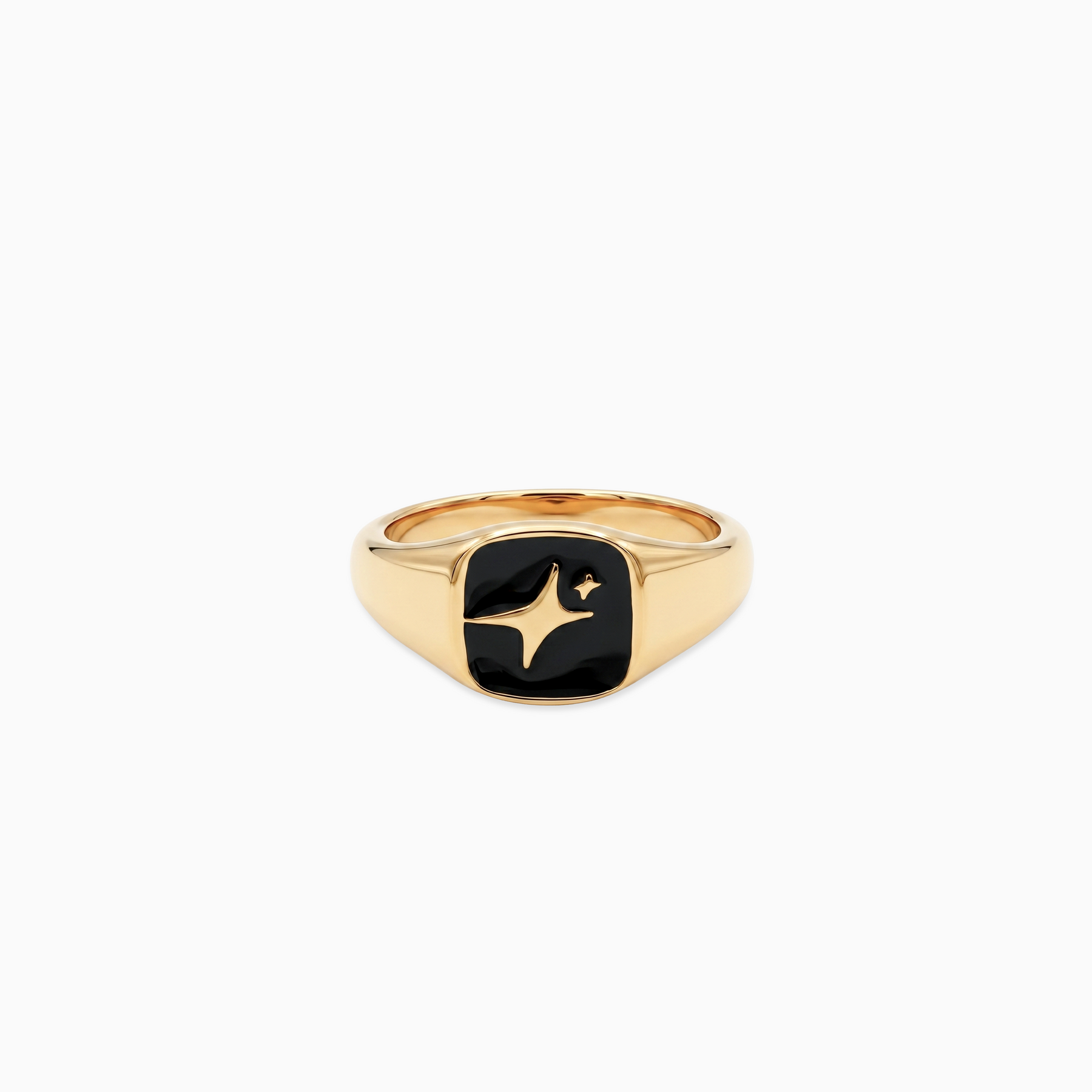 Signature Square signet ring dorée