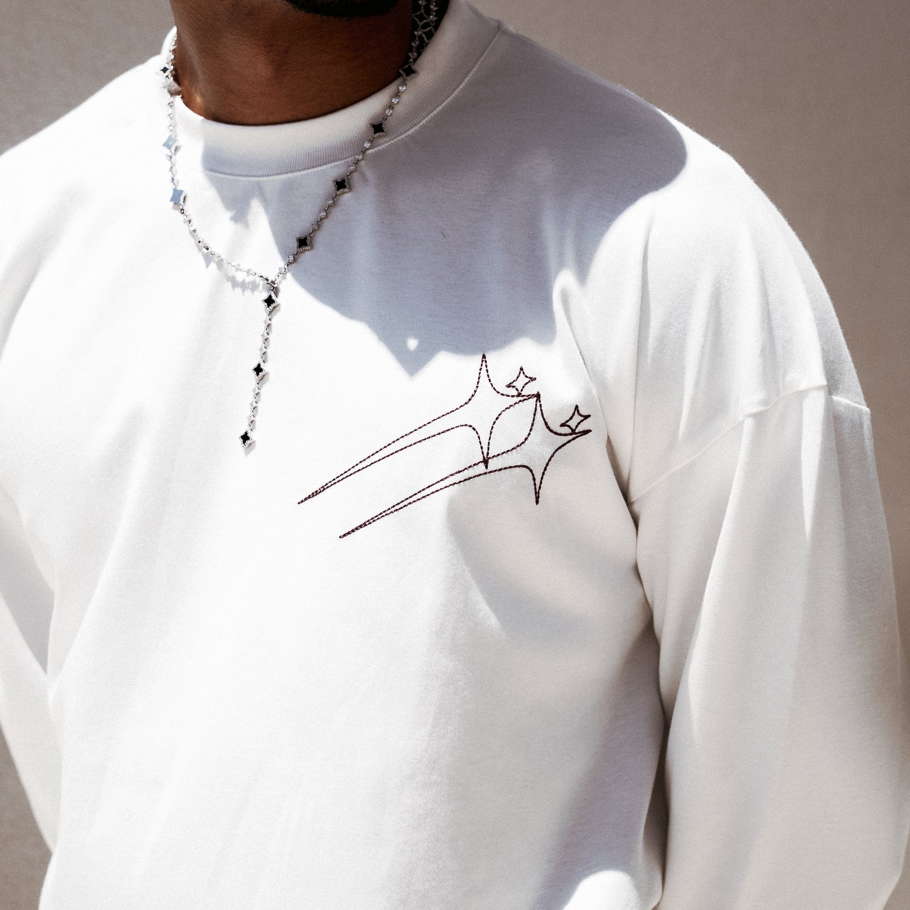 Long sleeve Twin Stars - Blanc