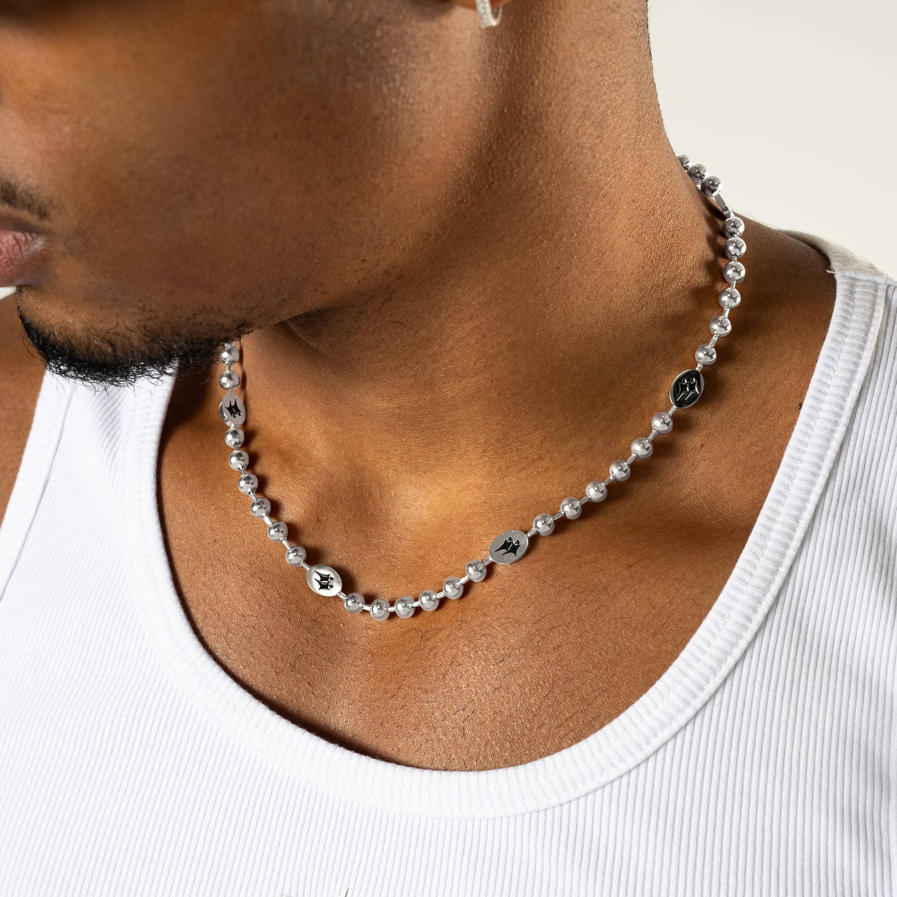 Chaîne Bead link Signature Argentée