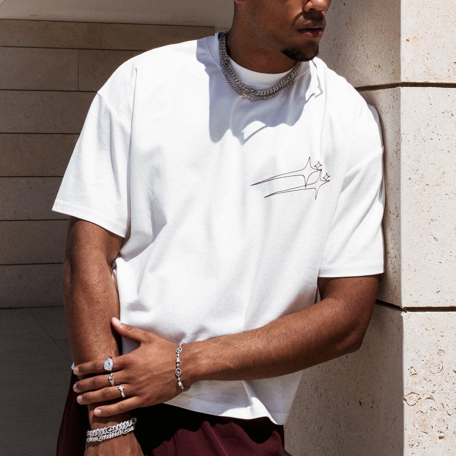 T-shirt Twin Stars - Blanc