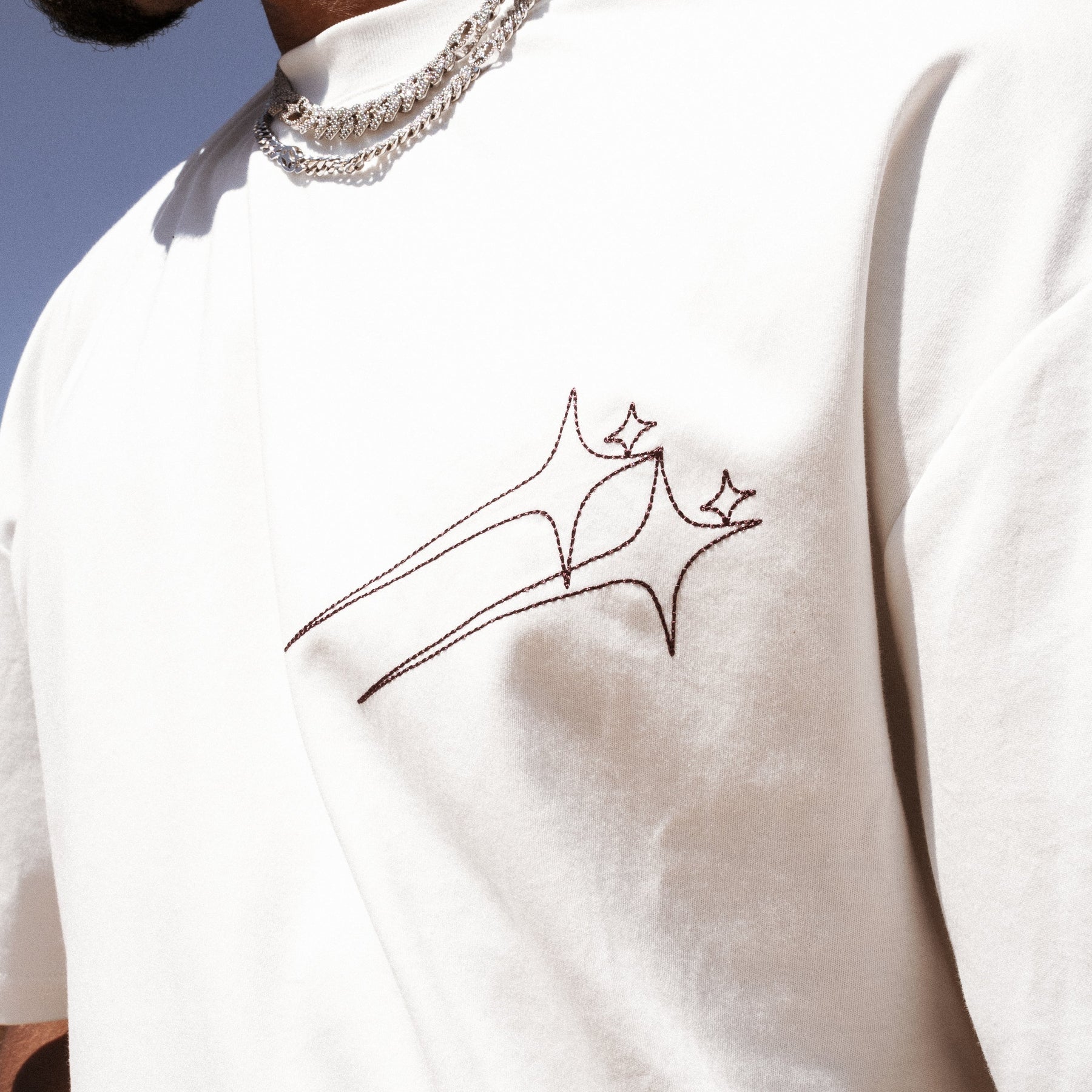 T-shirt Twin Stars - Blanc