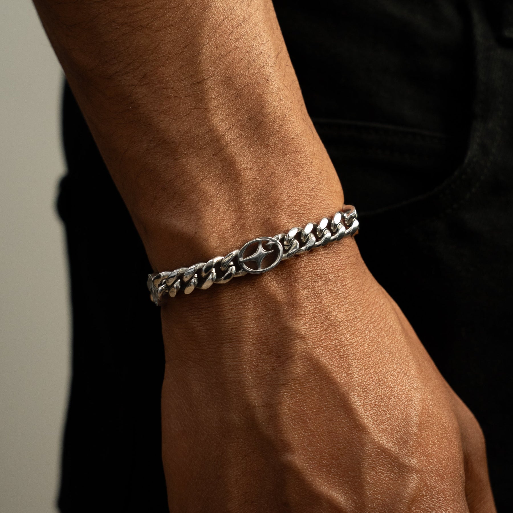 Bracelet Cuban link 8 mm Signature Argenté