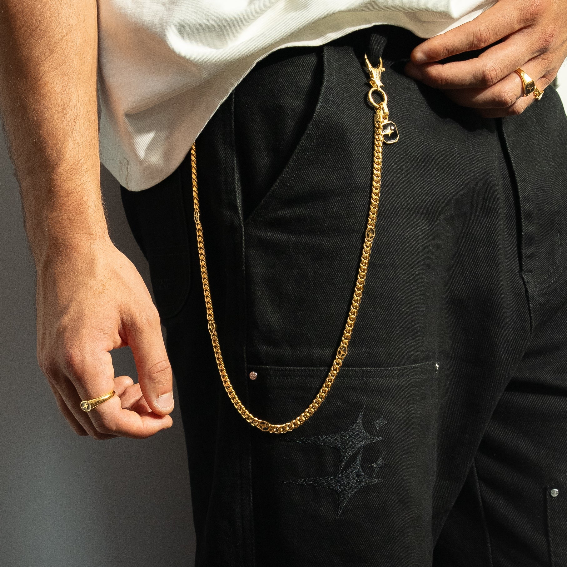 Wallet Chain Cuban link Signature 6 mm Dorée