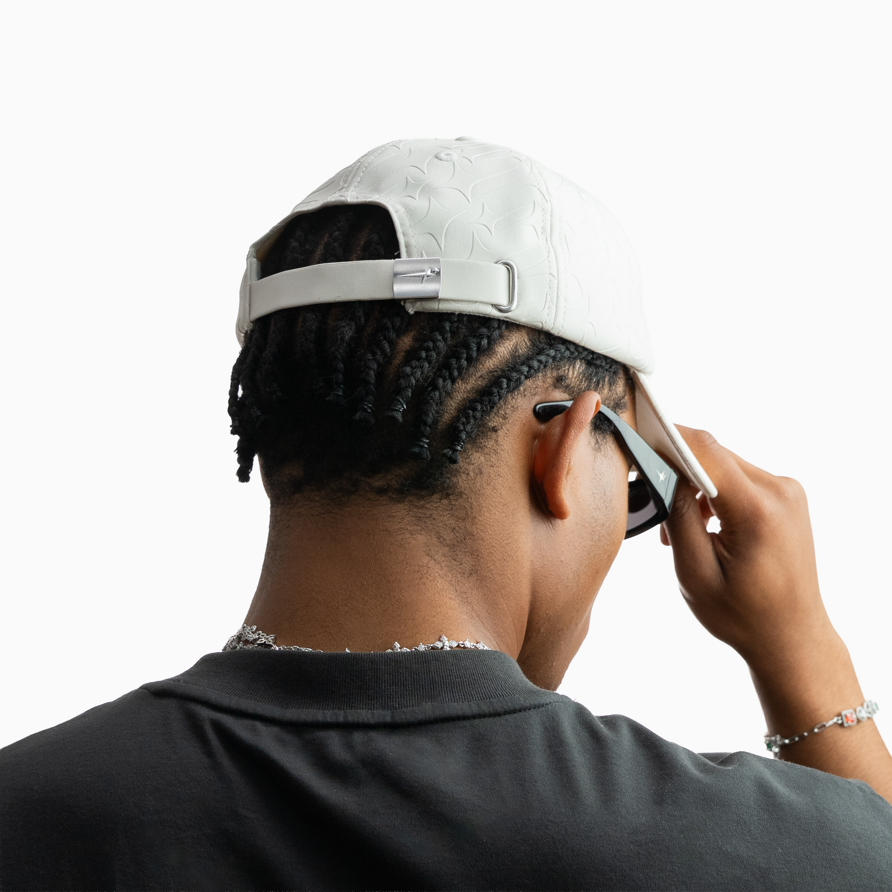 Leather Monogram Cap - Blanc