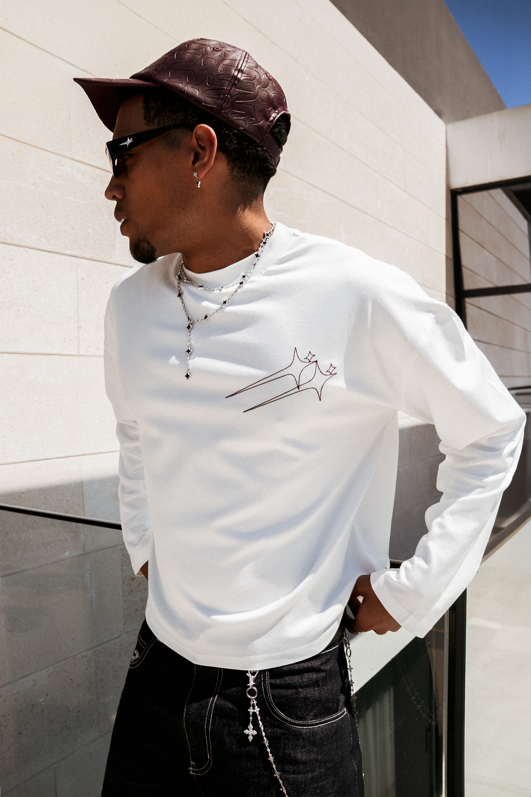 Long sleeve Twin Stars - Blanc