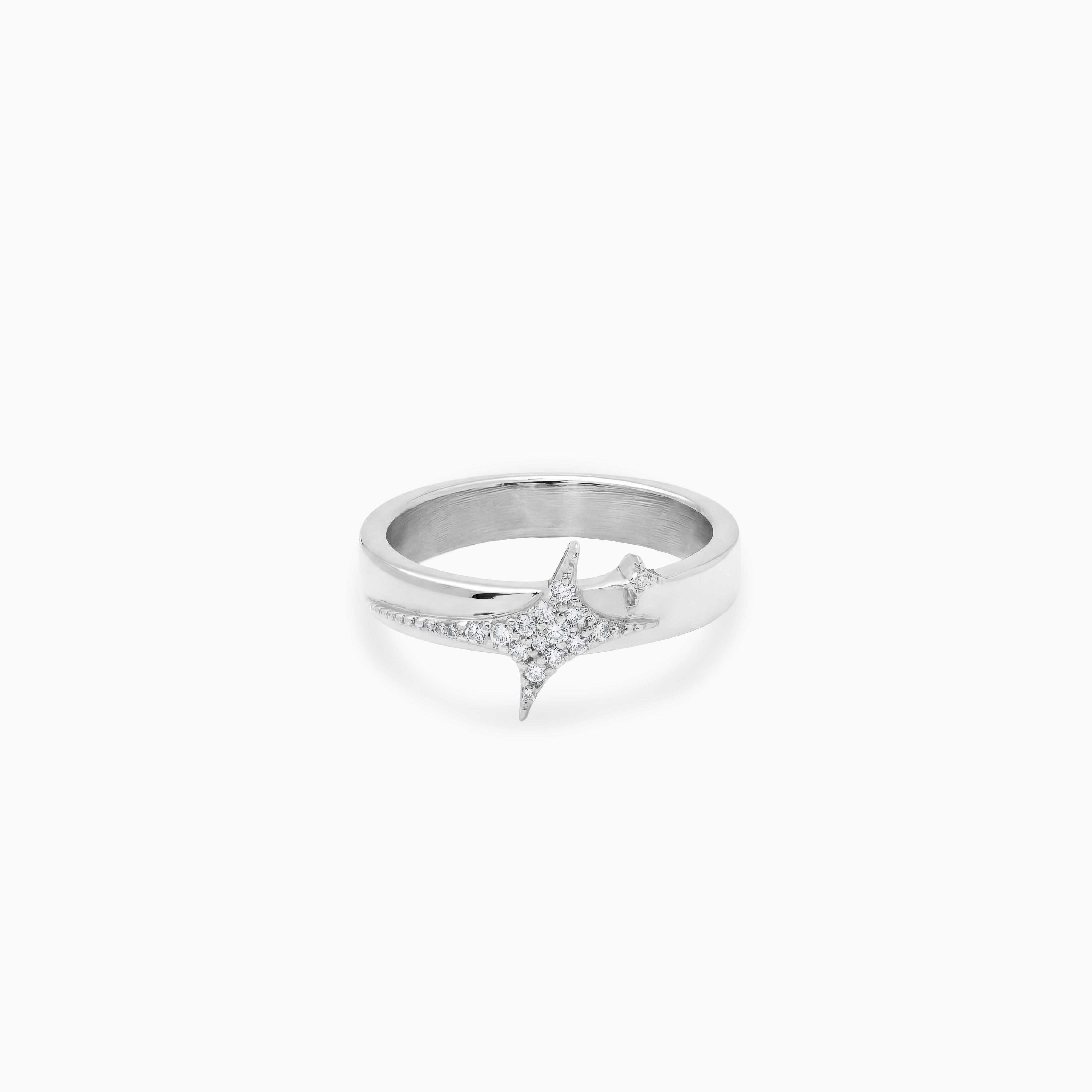 Iced signature ring argentée