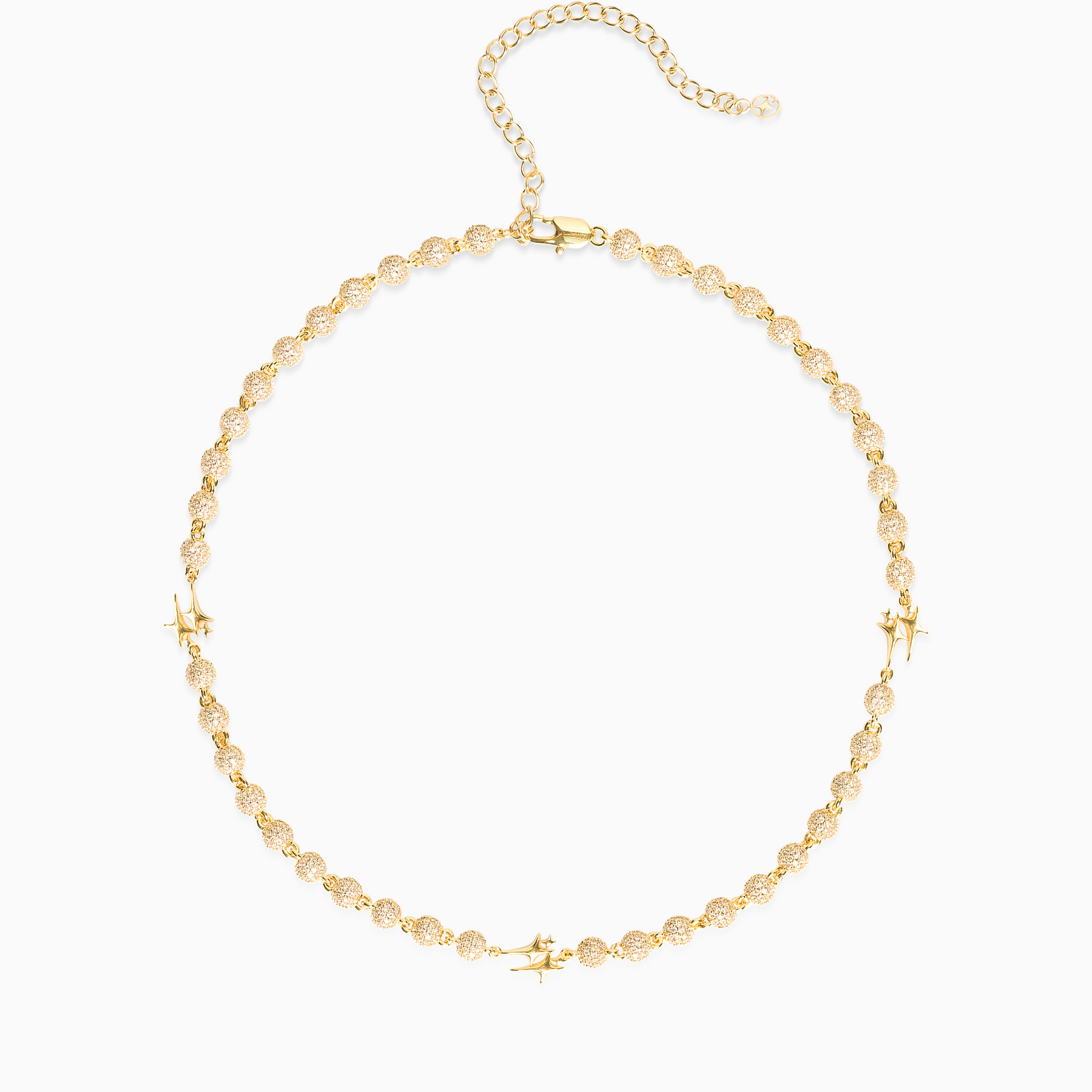 Chaîne Iced Bead link Signature Dorée