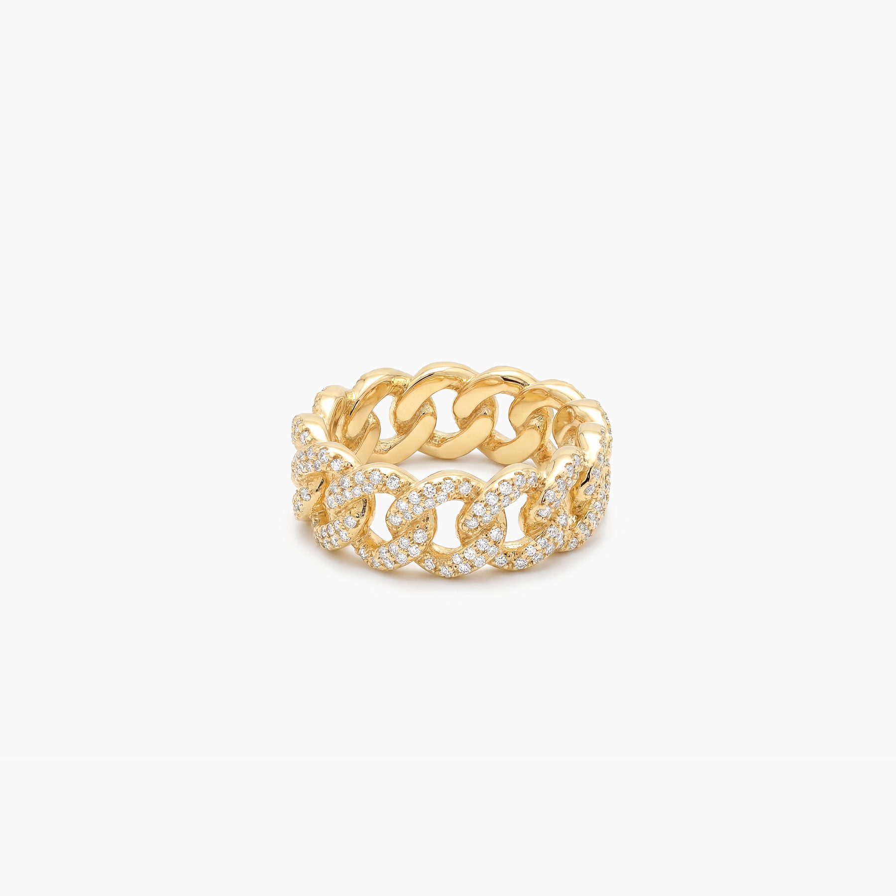 Iced Cuban link ring dorée