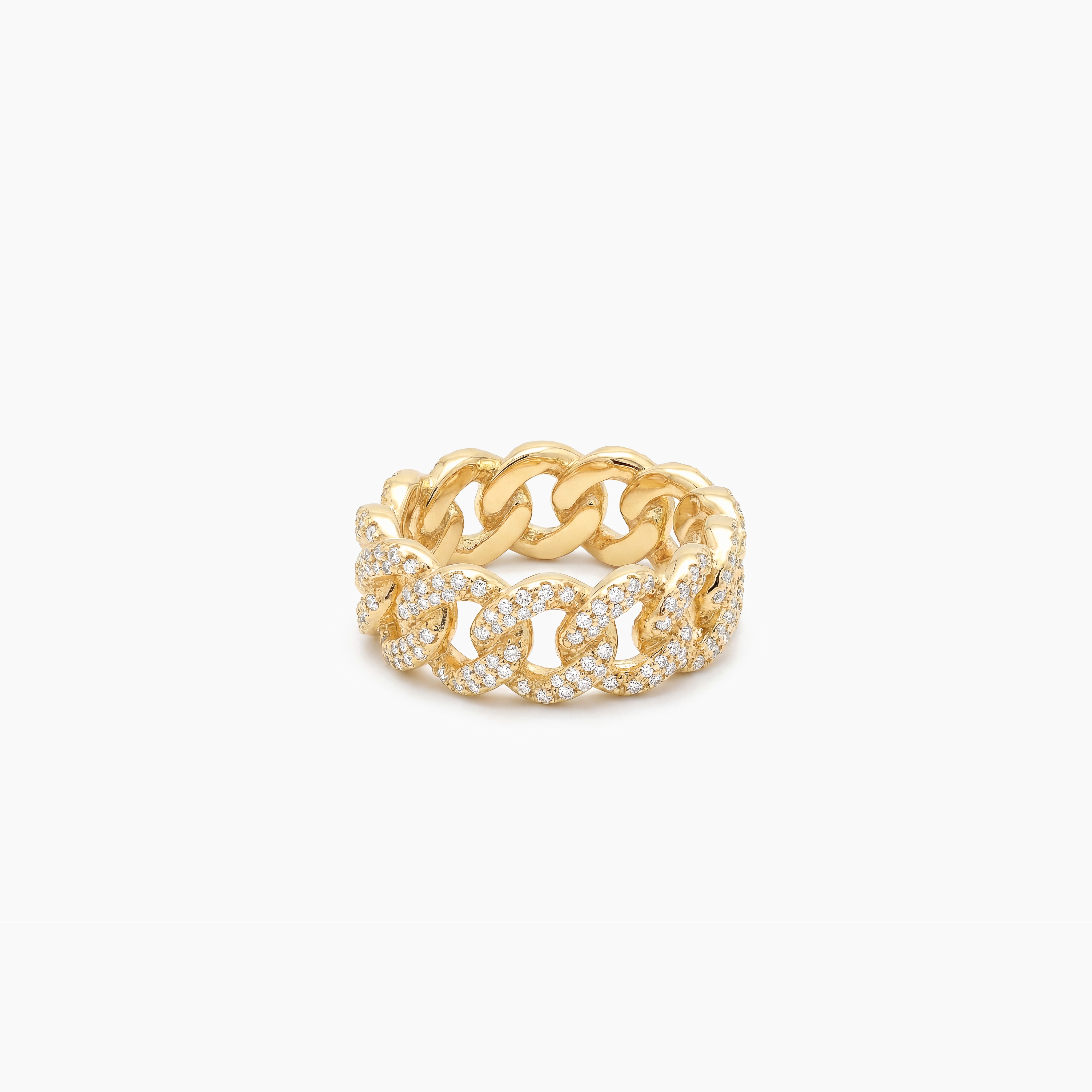 Iced Cuban link ring dorée