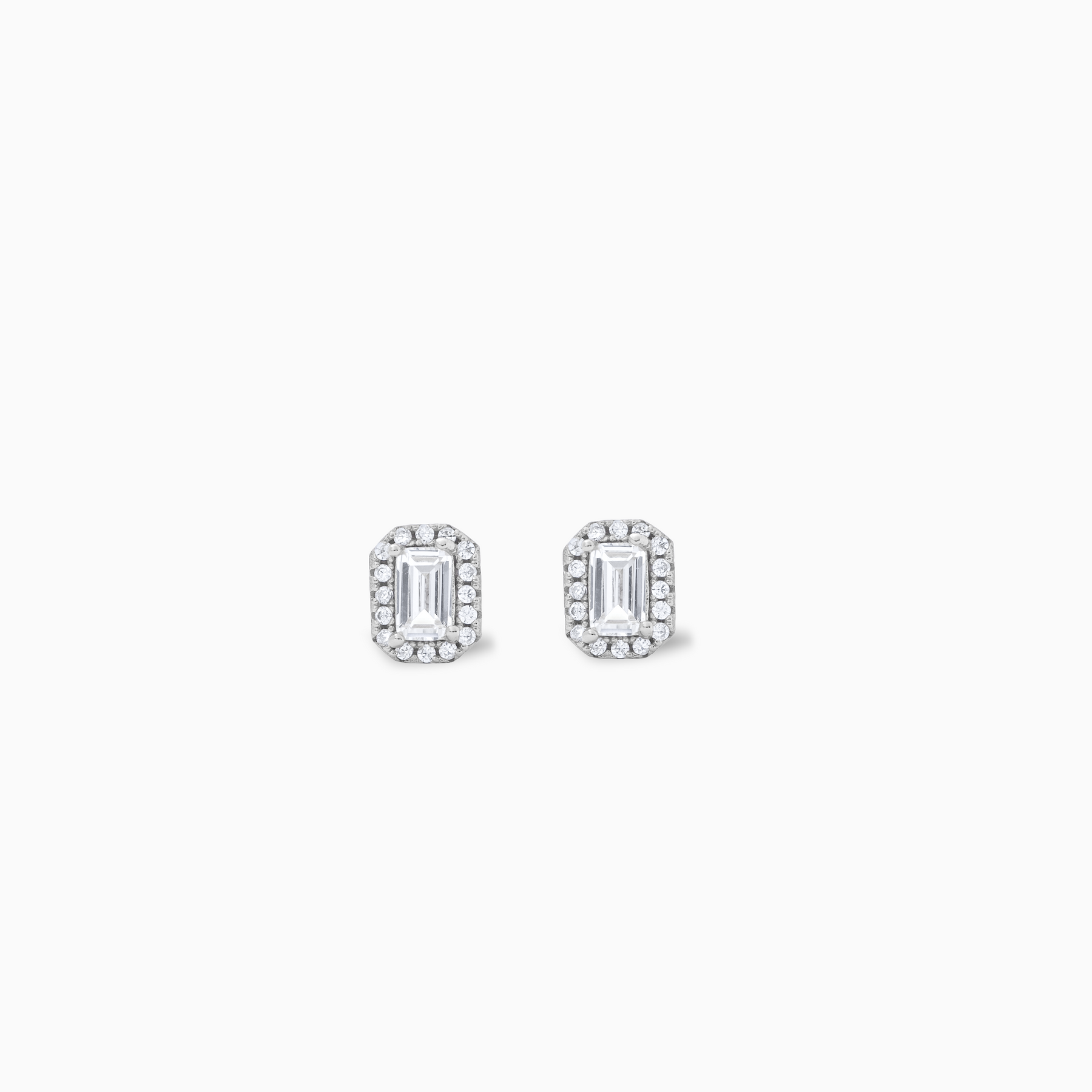 Baguette earrings argentées
