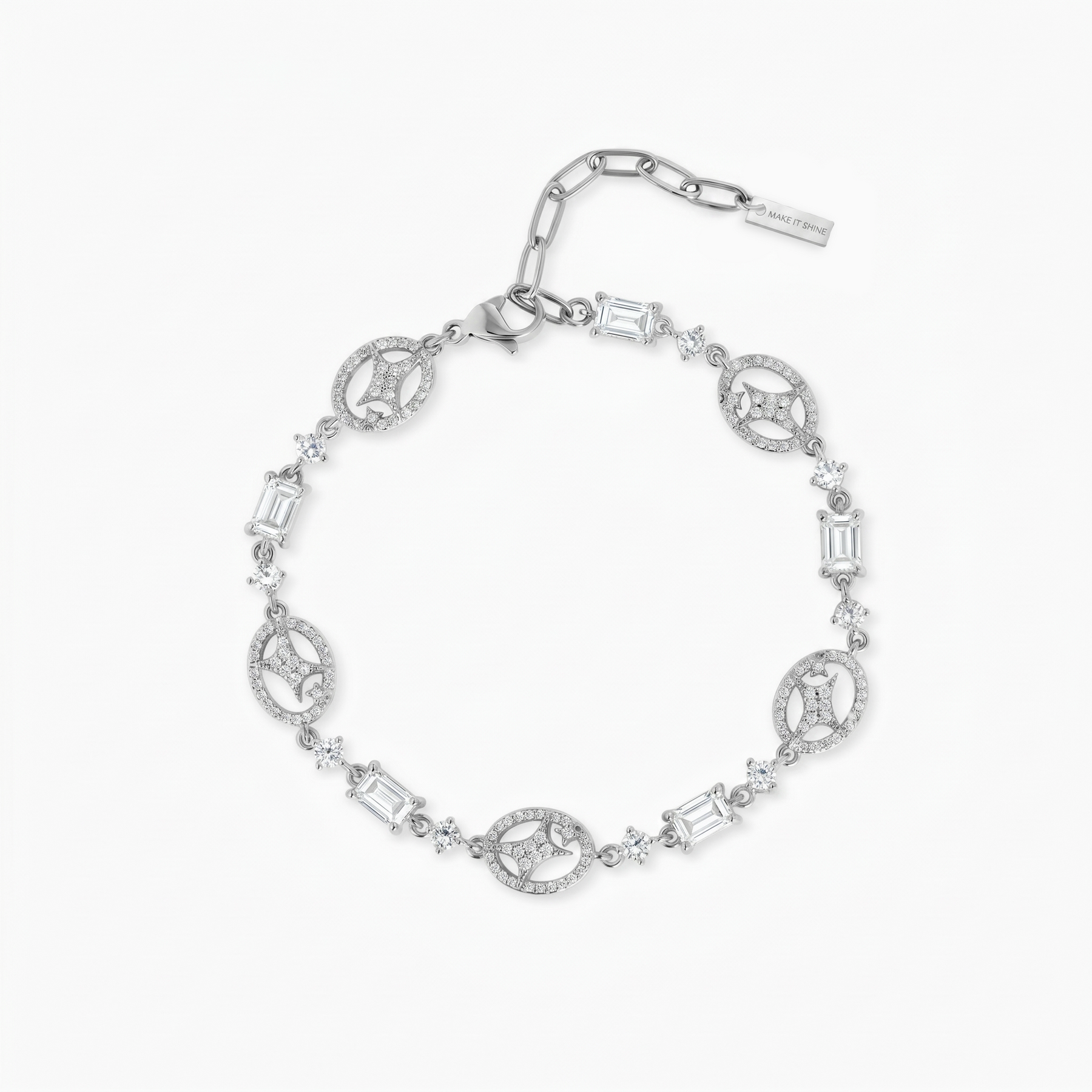 Bracelet Iced signature argenté