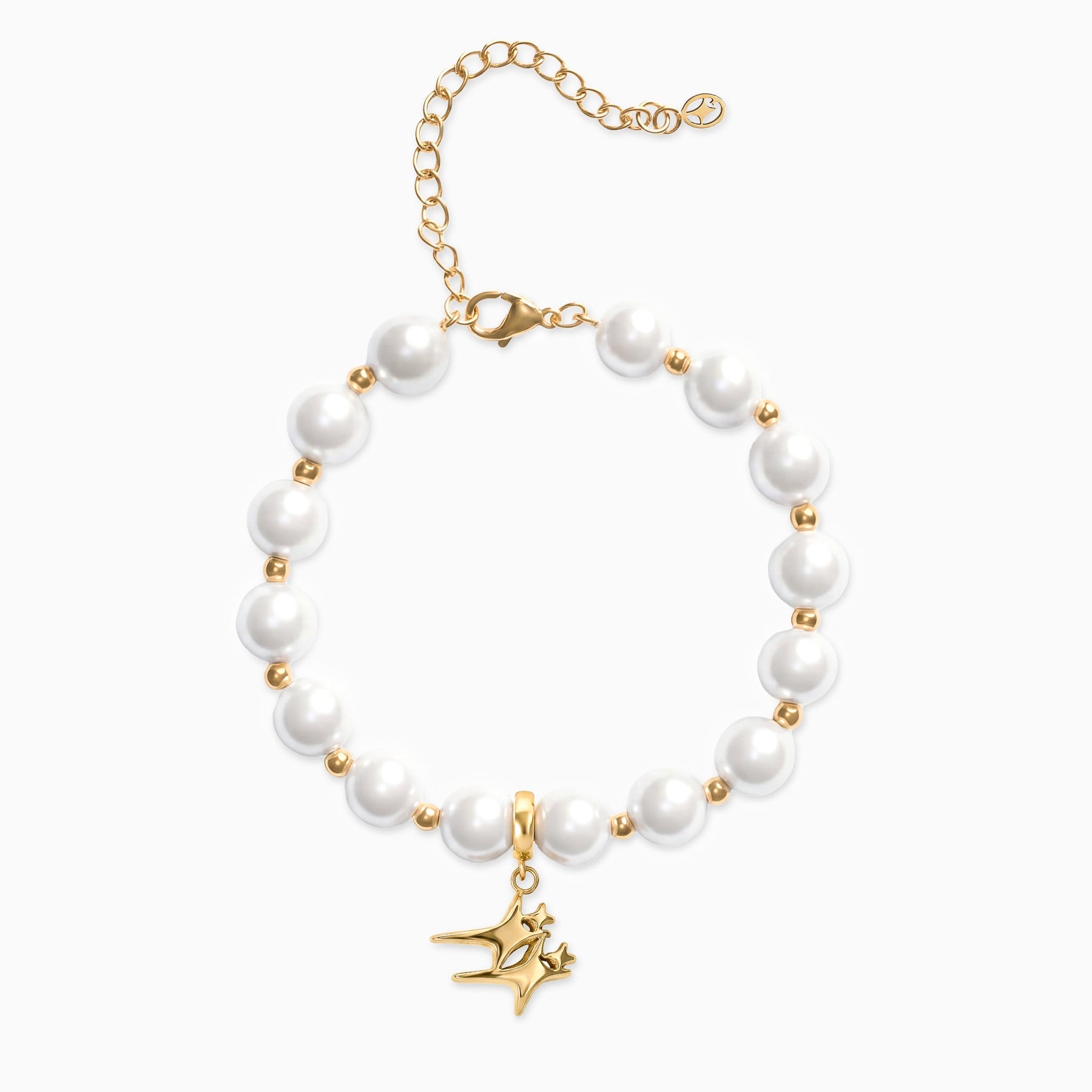 Bracelet Pearl Double Stars Doré