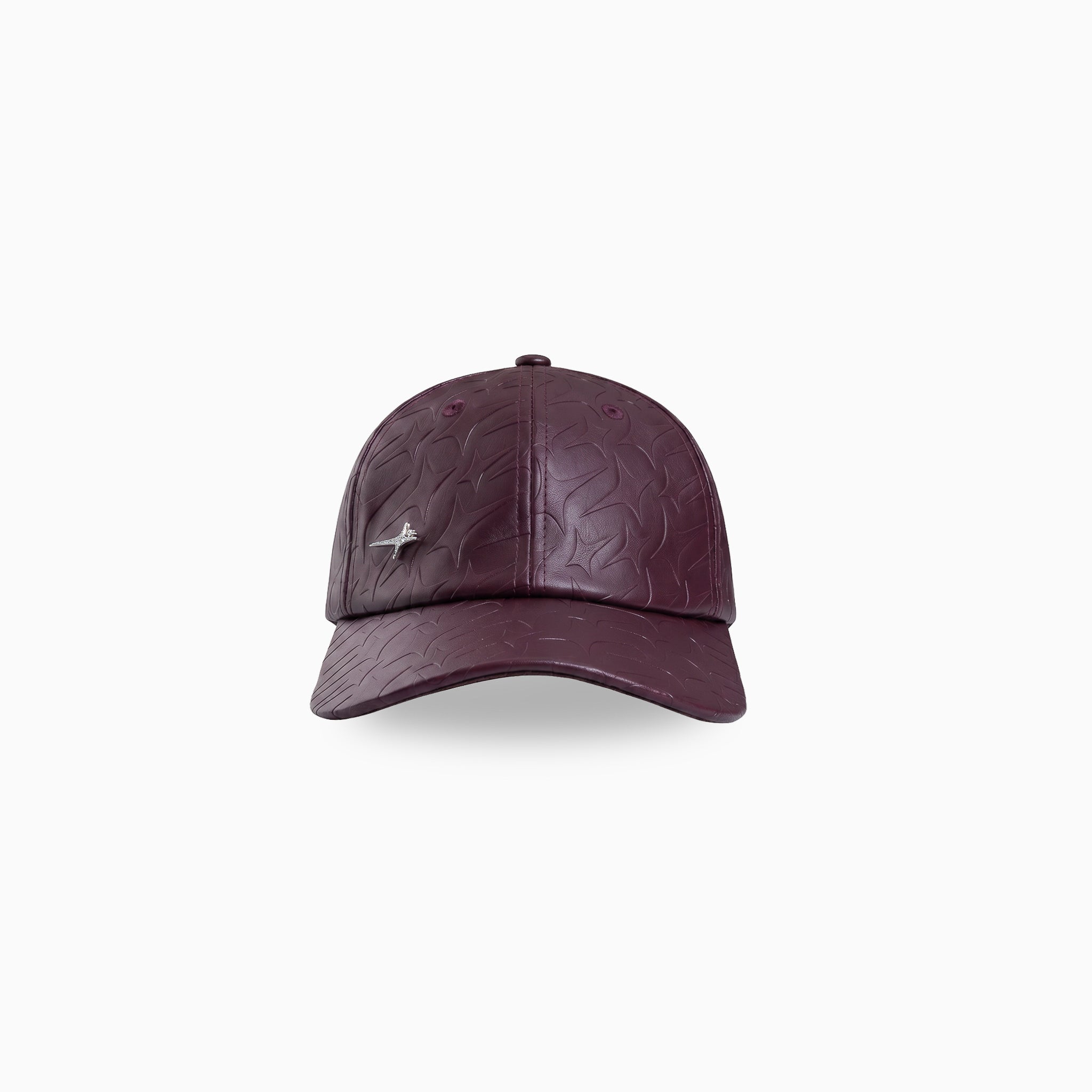 Leather Monogram Cap - Bordeaux
