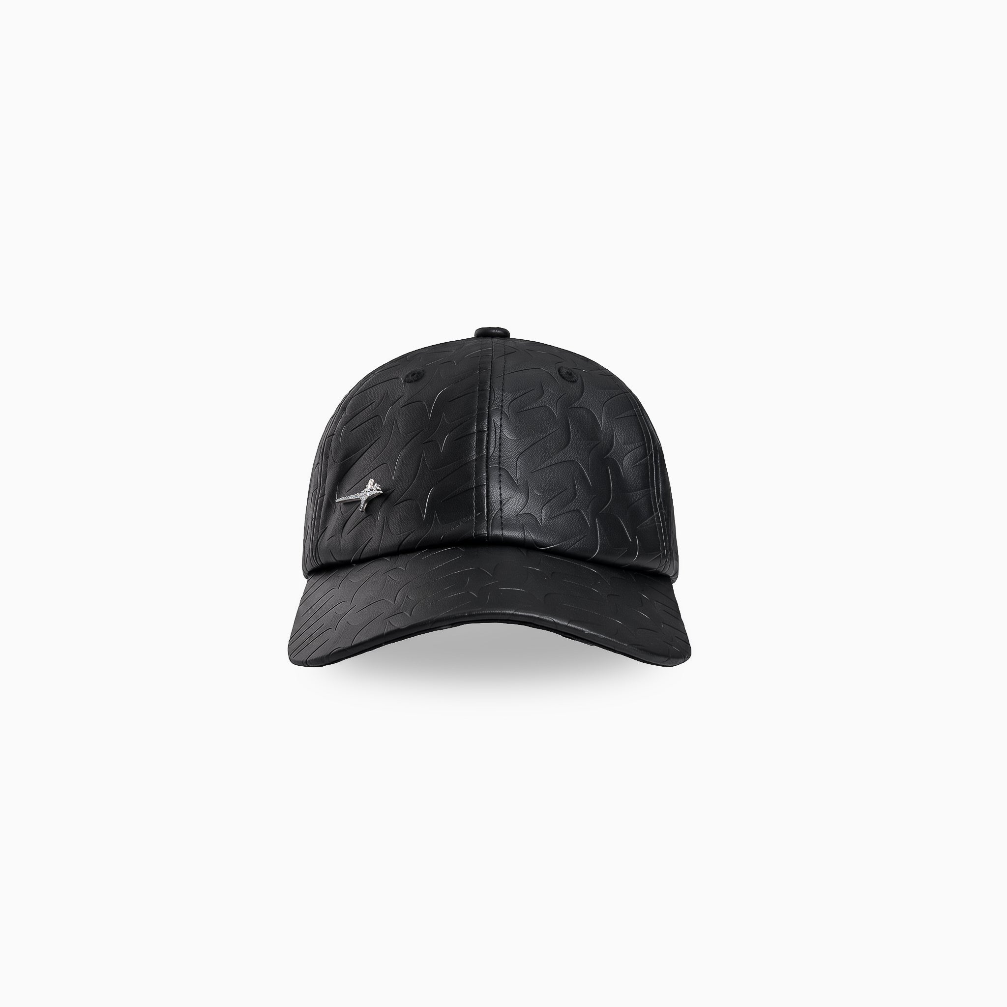 Leather Monogram Cap - Noir & Moissanite
