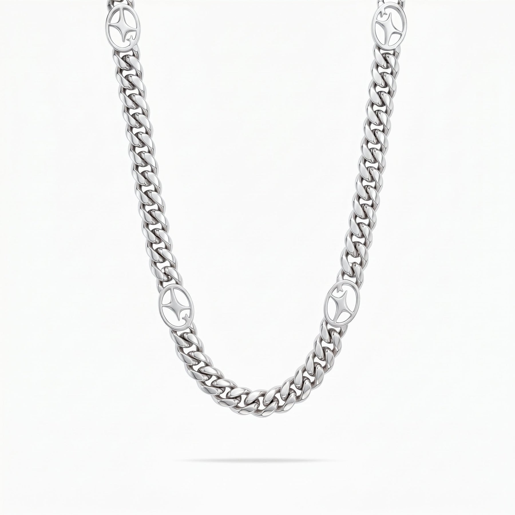 Chaîne Cuban link 8 mm Signature Argentée