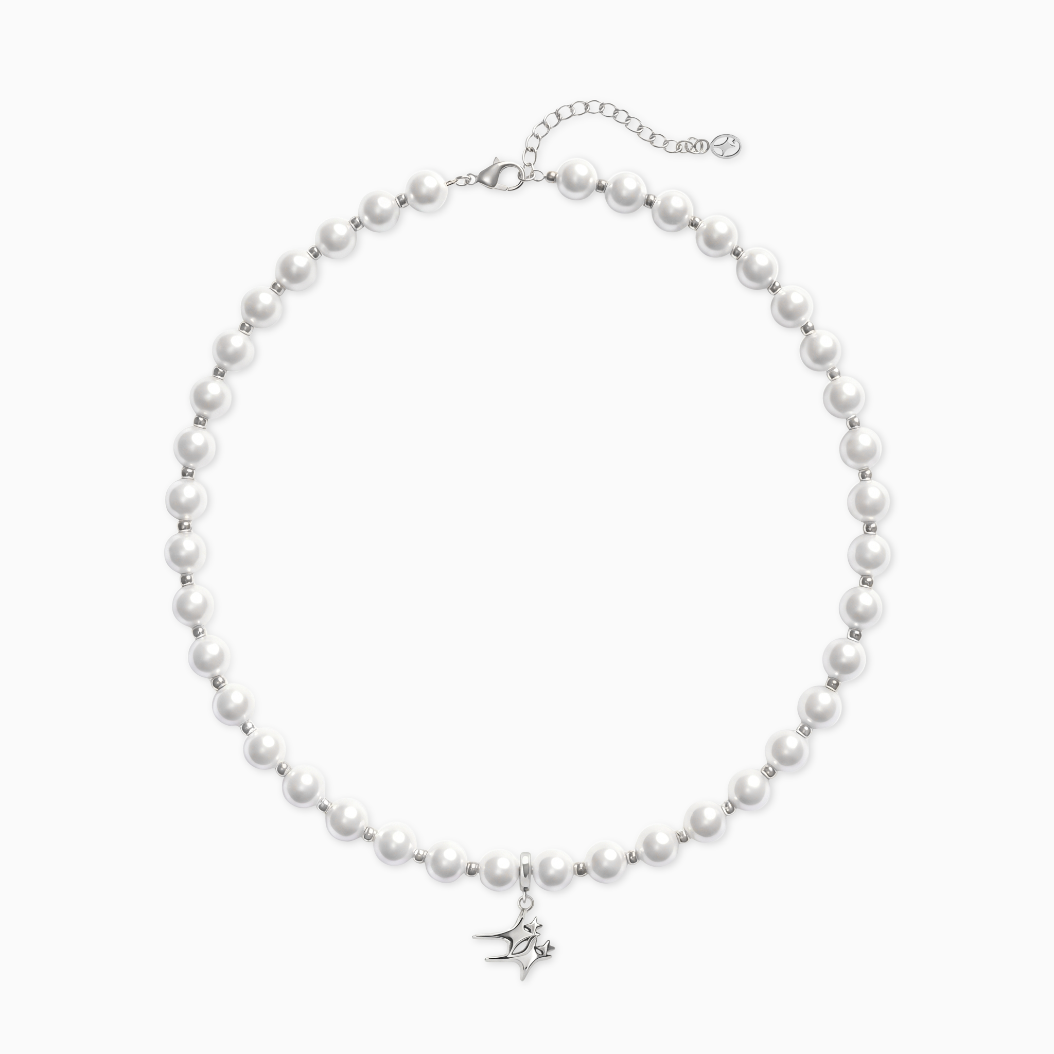 Chaîne Pearl Double Stars Argentée
