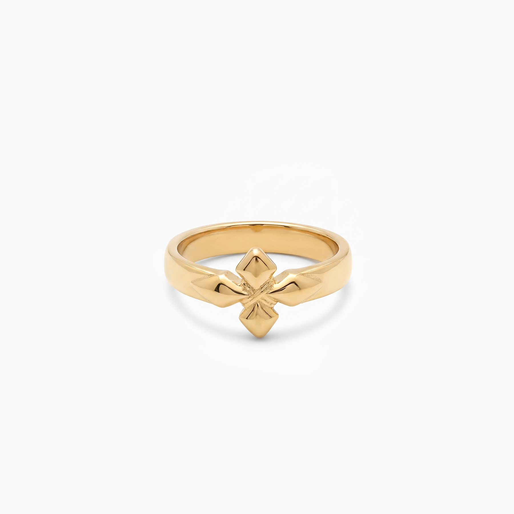 Crossed star ring - Doré