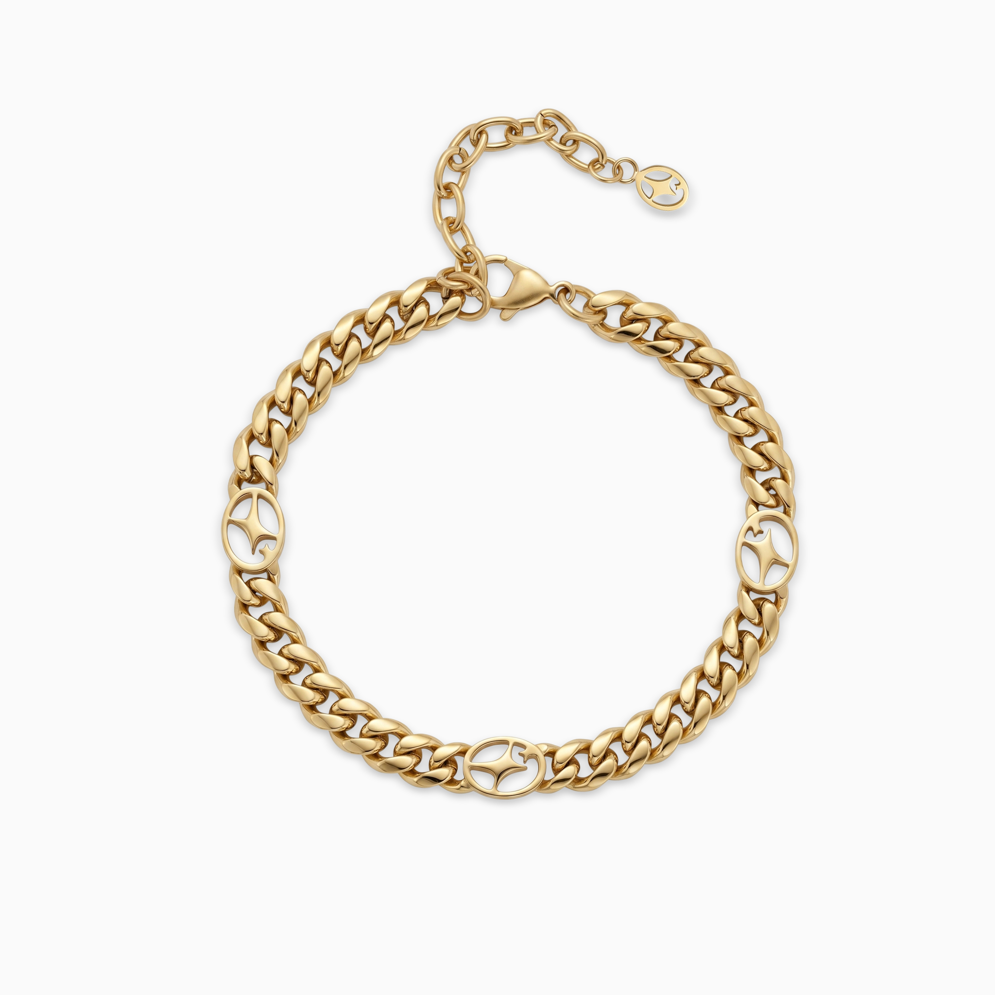 Bracelet Cuban link 6 mm Signature Doré