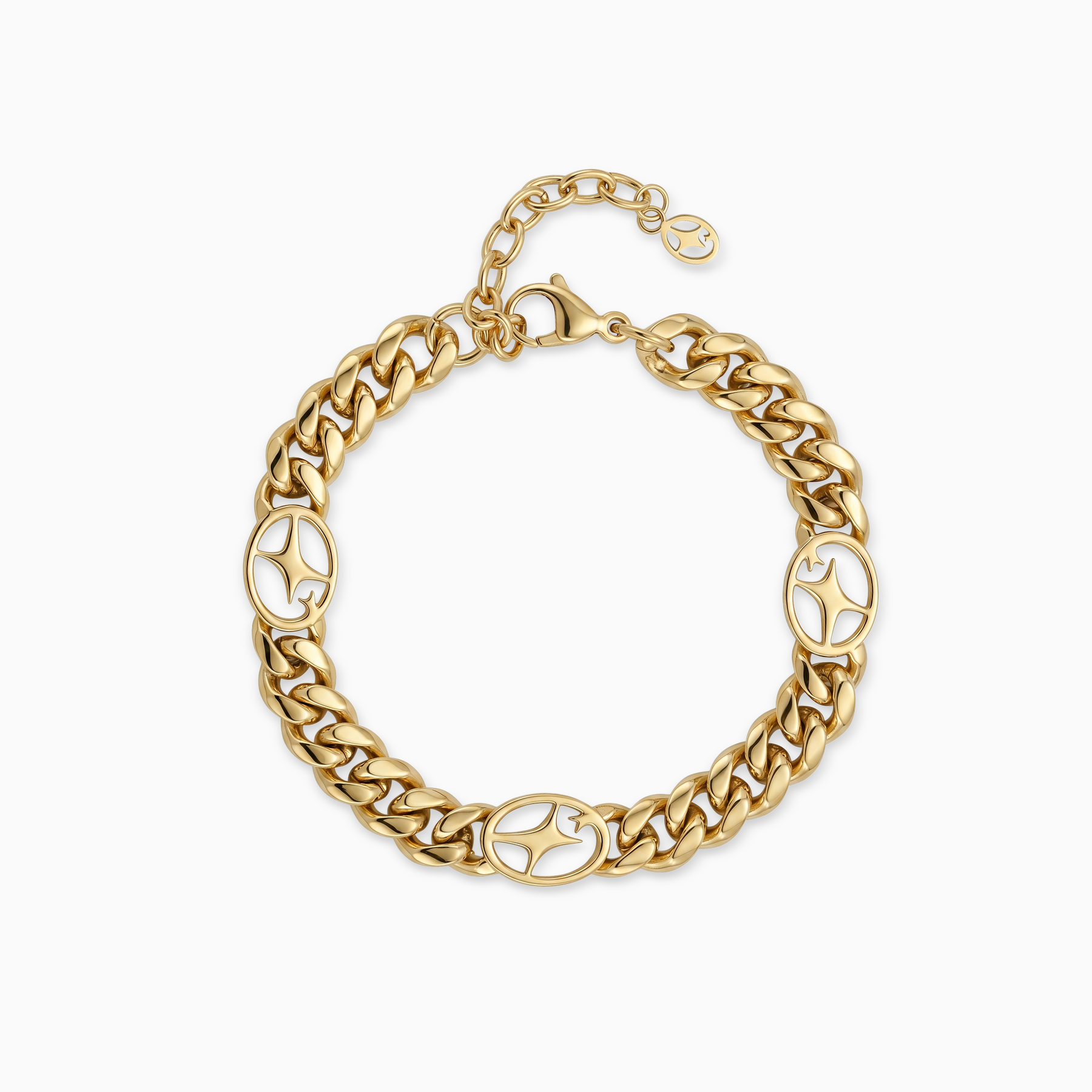 Bracelet Cuban link 8 mm Signature Doré