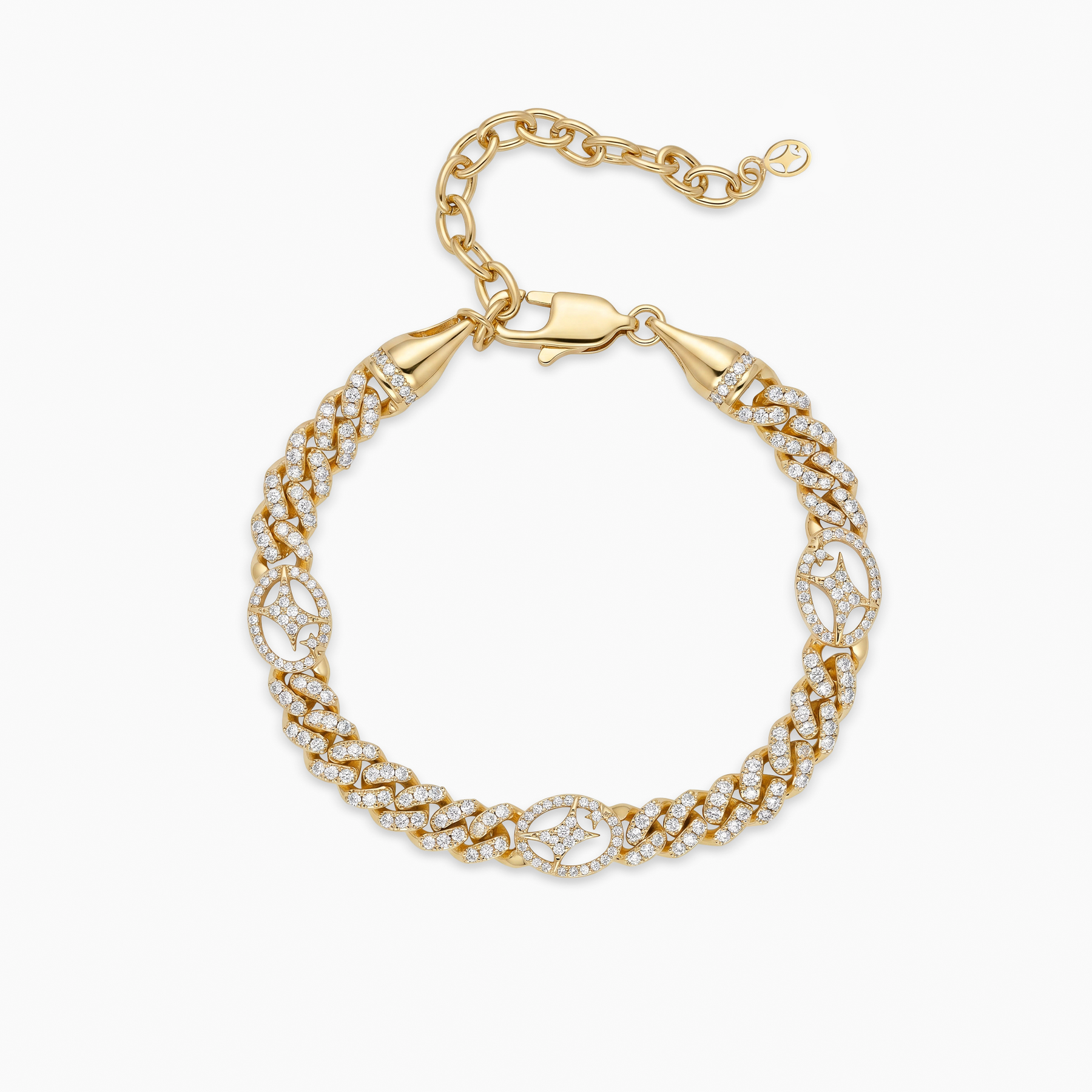 Bracelet Iced Cuban link Signature 5 mm Doré