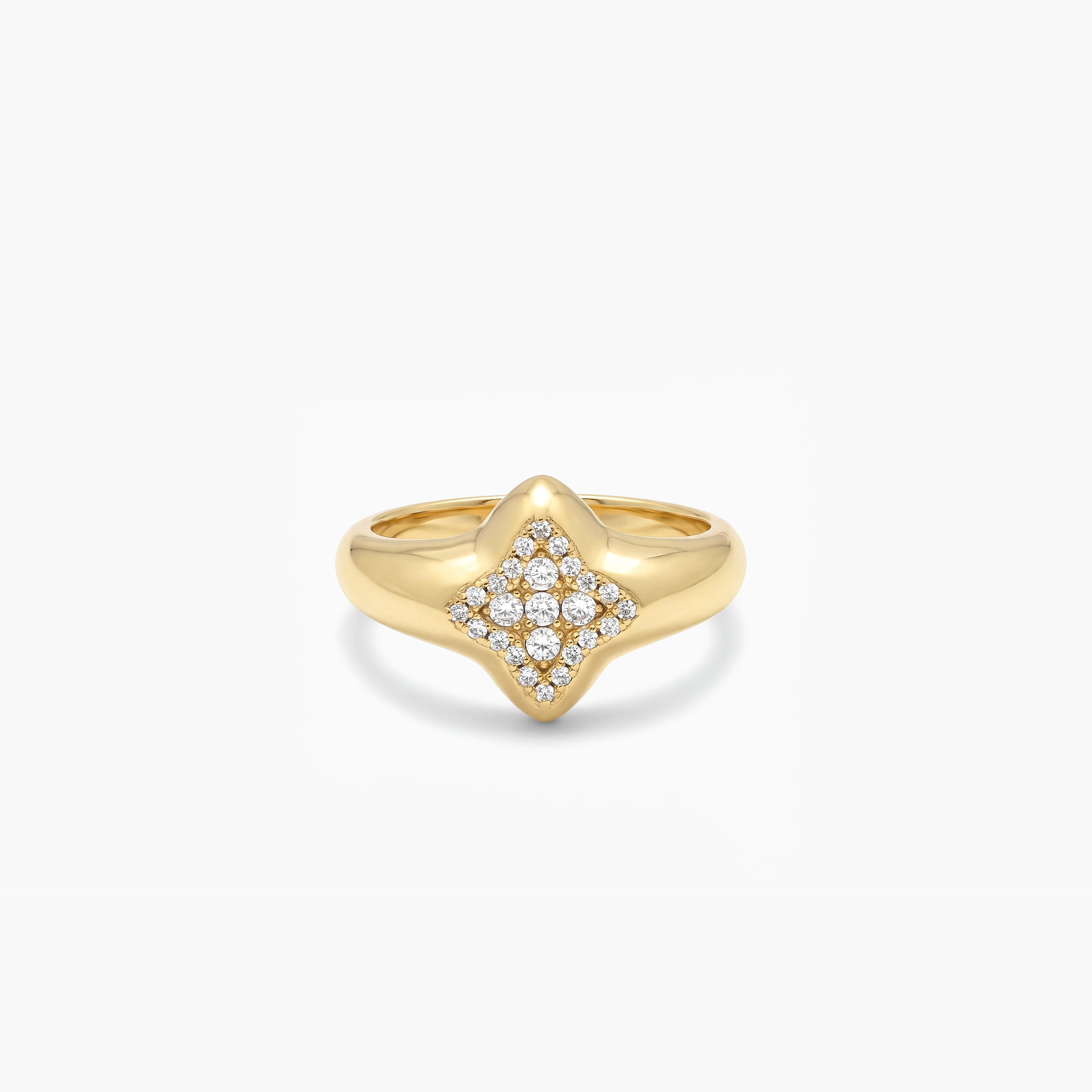 Flower signet ring dorée