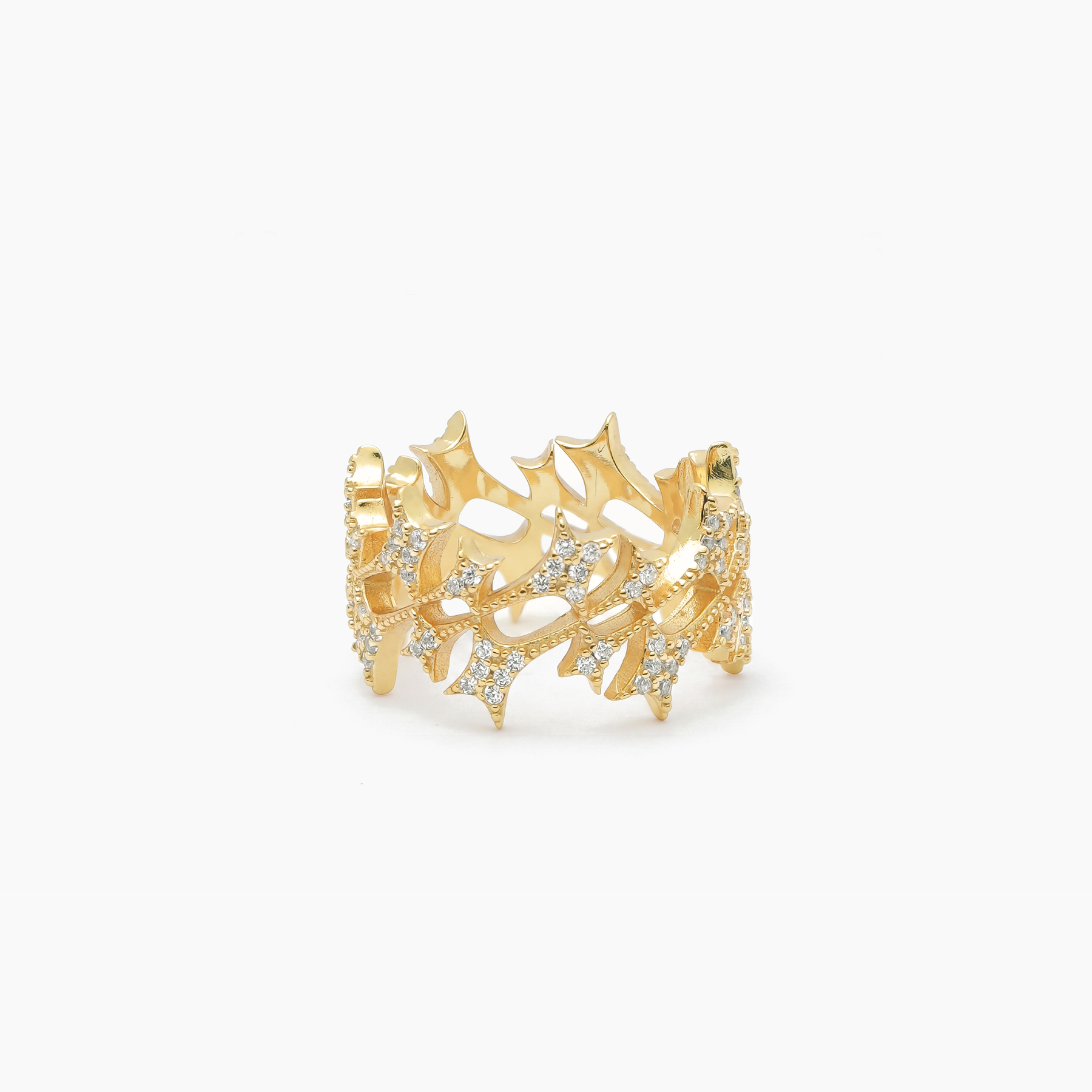 Iced Monogram Ring Doré