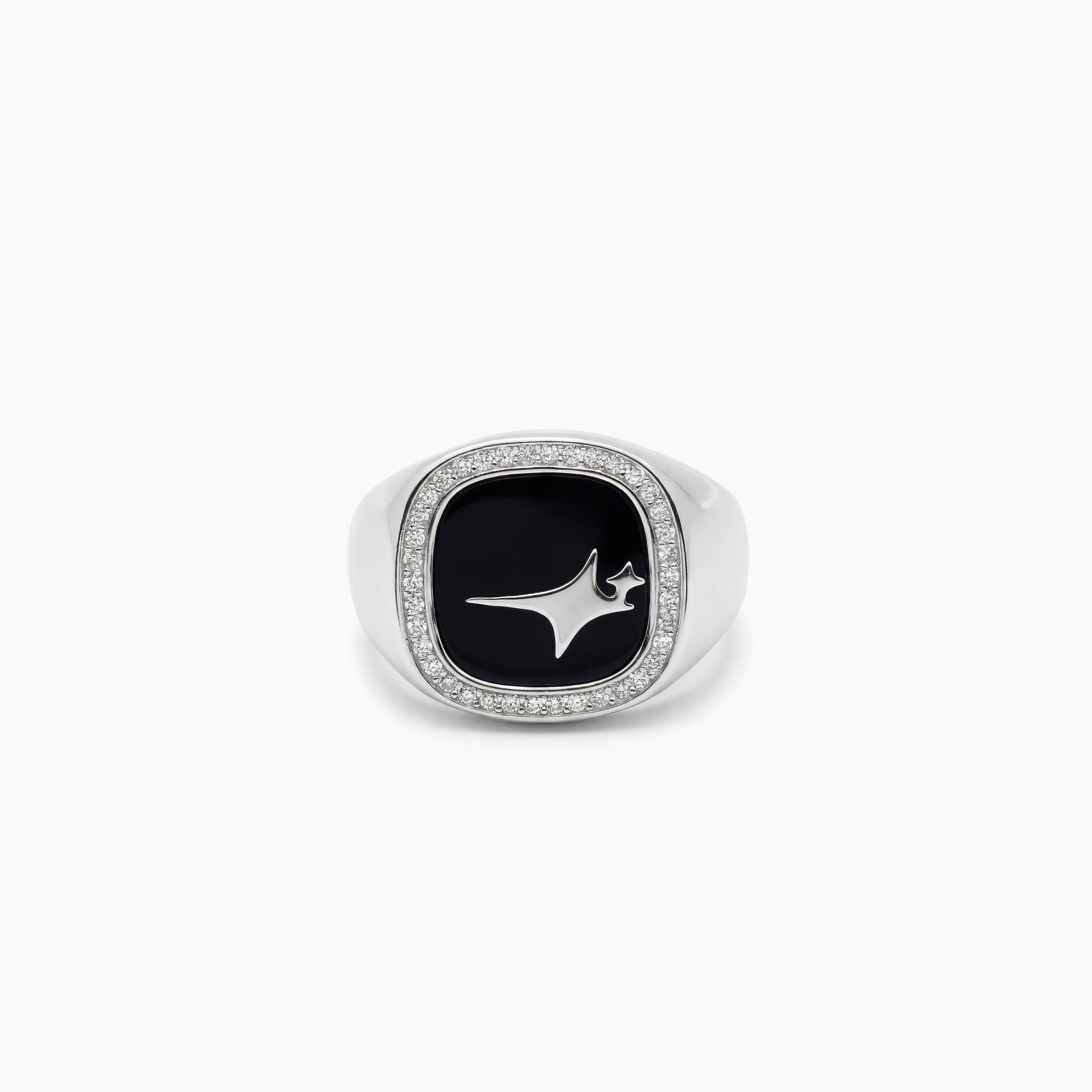 Iced Raw ring Argentée - Motif Noir