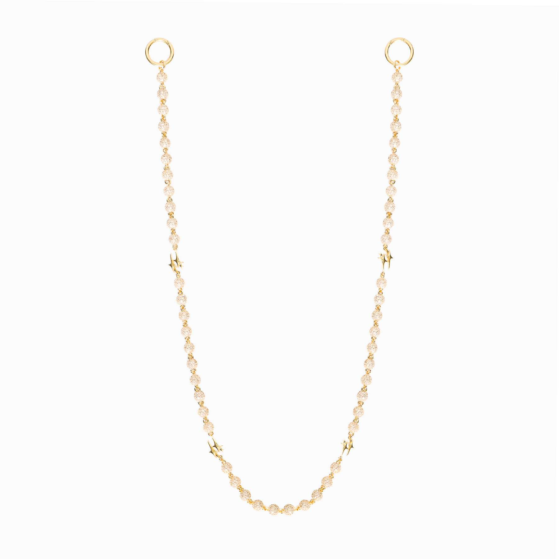 Wallet Chain Iced Bead link Signature Dorée