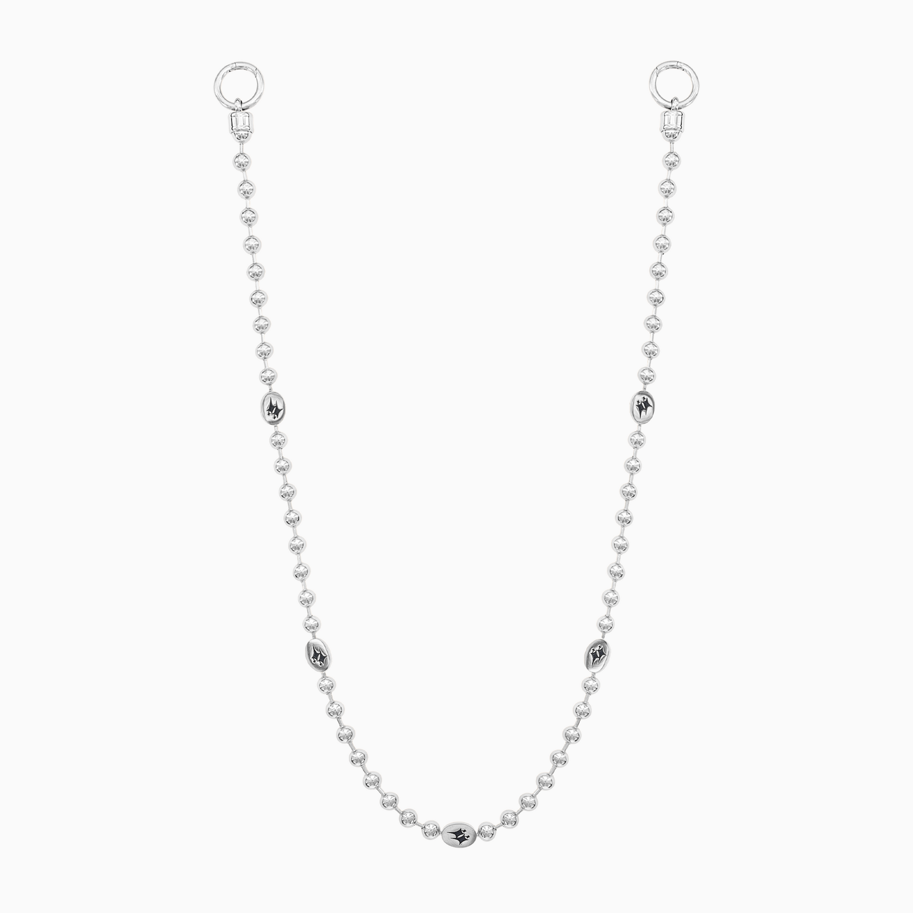 Wallet Chain Bead link Signature Argentée