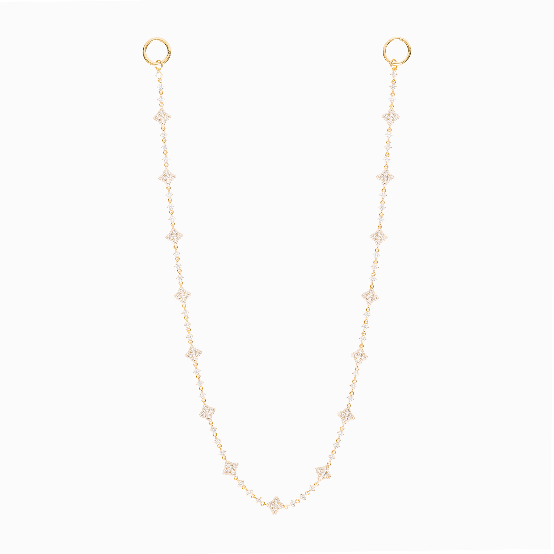 Wallet Chain Flower Tennis Dorée - Pierres Blanches
