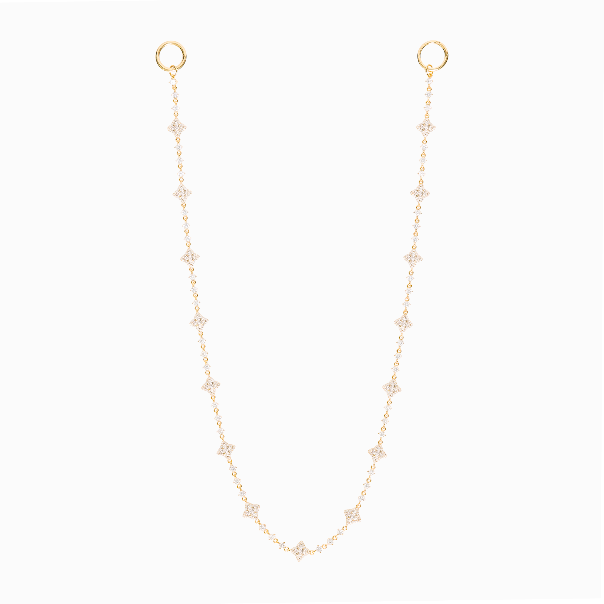 Wallet Chain Flower Tennis Dorée - Pierres Blanches